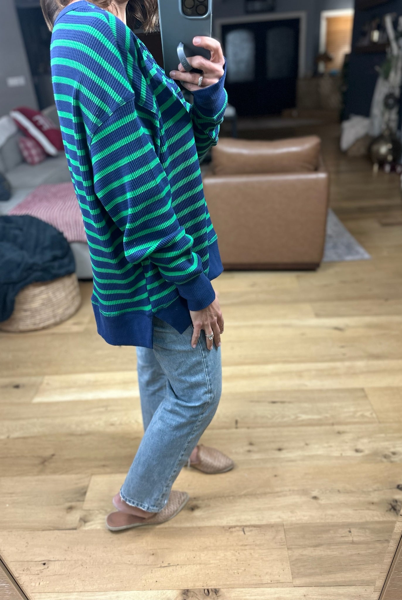 Only Imagine Flowy Waffle Crew-Long Sleeves-By Together-Anna Kaytes Boutique, Women's Fashion Boutique in Grinnell, Iowa