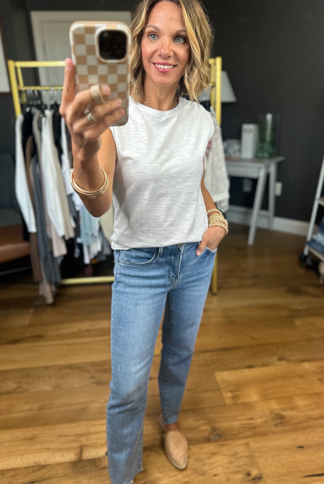 Standing Strong Cap-Sleeve Tee - Multiple Options-Wasabi & Mint-Anna Kaytes Boutique, Women's Fashion Boutique in Grinnell, Iowa