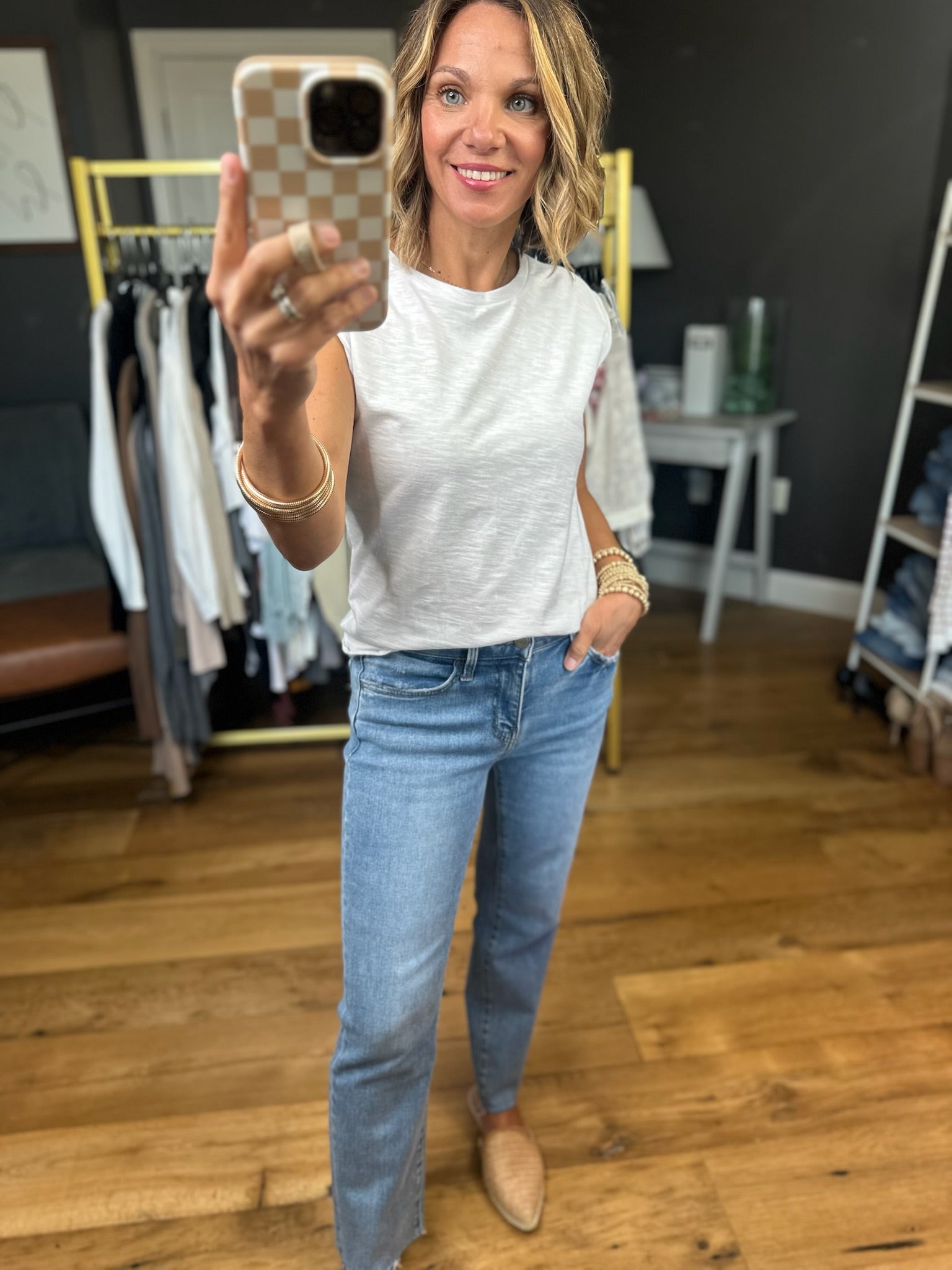 Standing Strong Cap-Sleeve Tee - Multiple Options-Wasabi & Mint-Anna Kaytes Boutique, Women's Fashion Boutique in Grinnell, Iowa