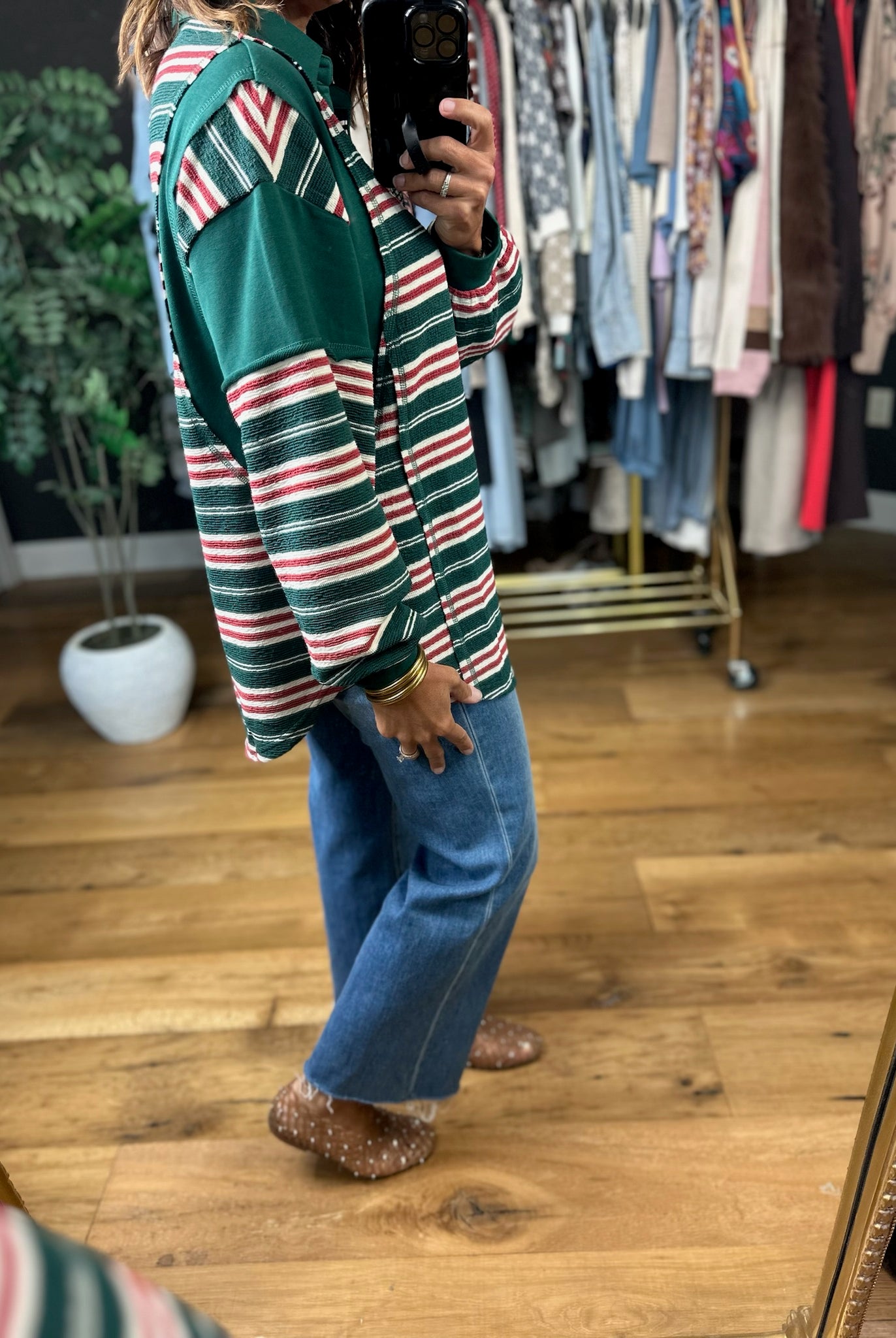 Keeping Score Striped Pullover-Sweaters-Very J-Anna Kaytes Boutique, Women's Fashion Boutique in Grinnell, Iowa