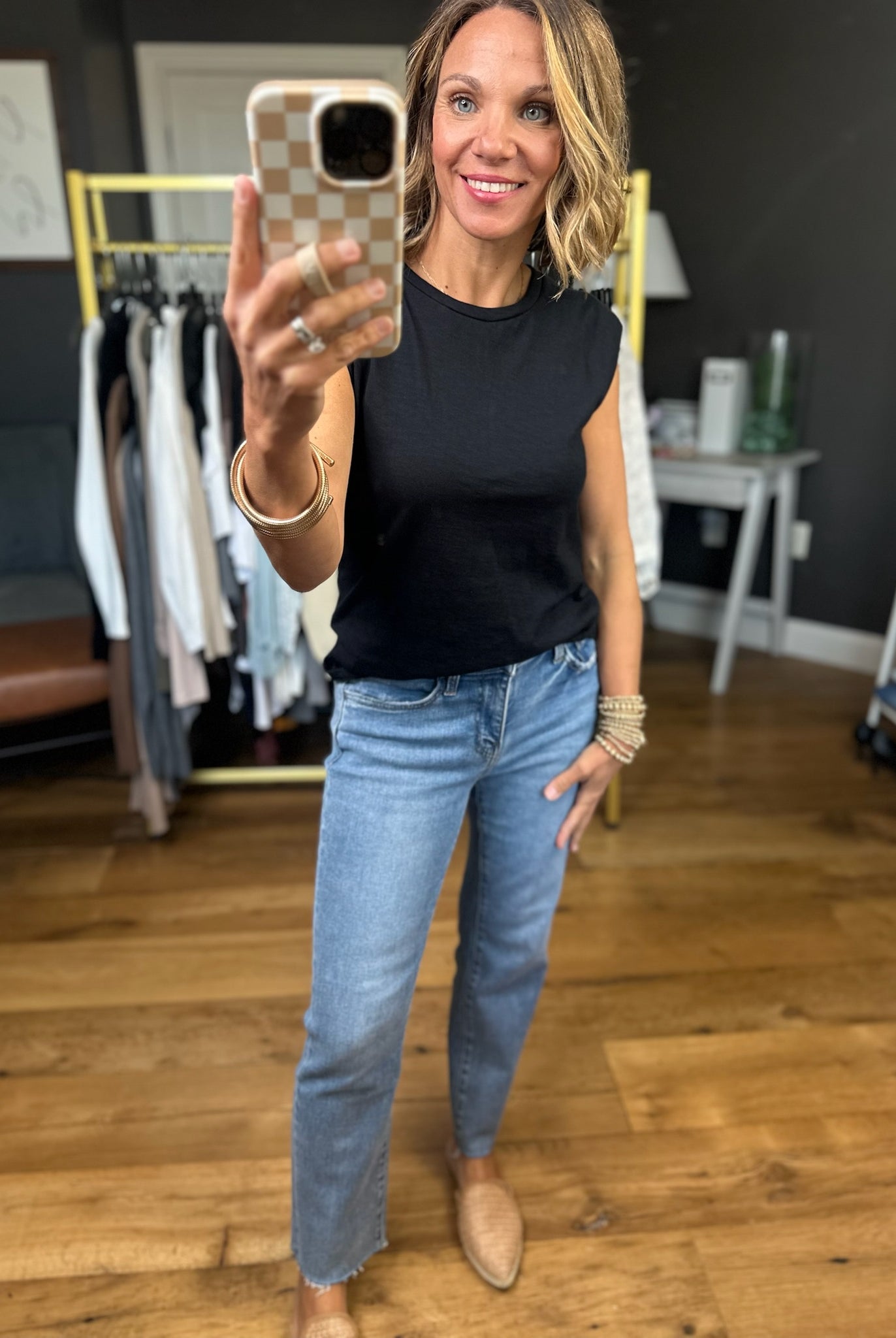 Standing Strong Cap-Sleeve Tee - Multiple Options-Wasabi & Mint-Anna Kaytes Boutique, Women's Fashion Boutique in Grinnell, Iowa
