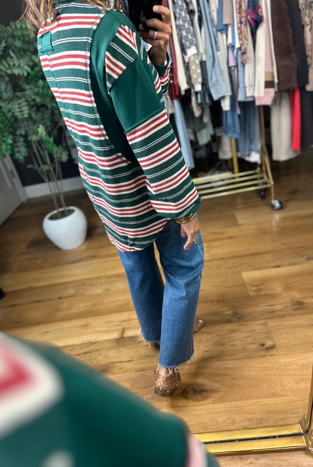 Keeping Score Striped Pullover-Sweaters-Very J-Anna Kaytes Boutique, Women's Fashion Boutique in Grinnell, Iowa