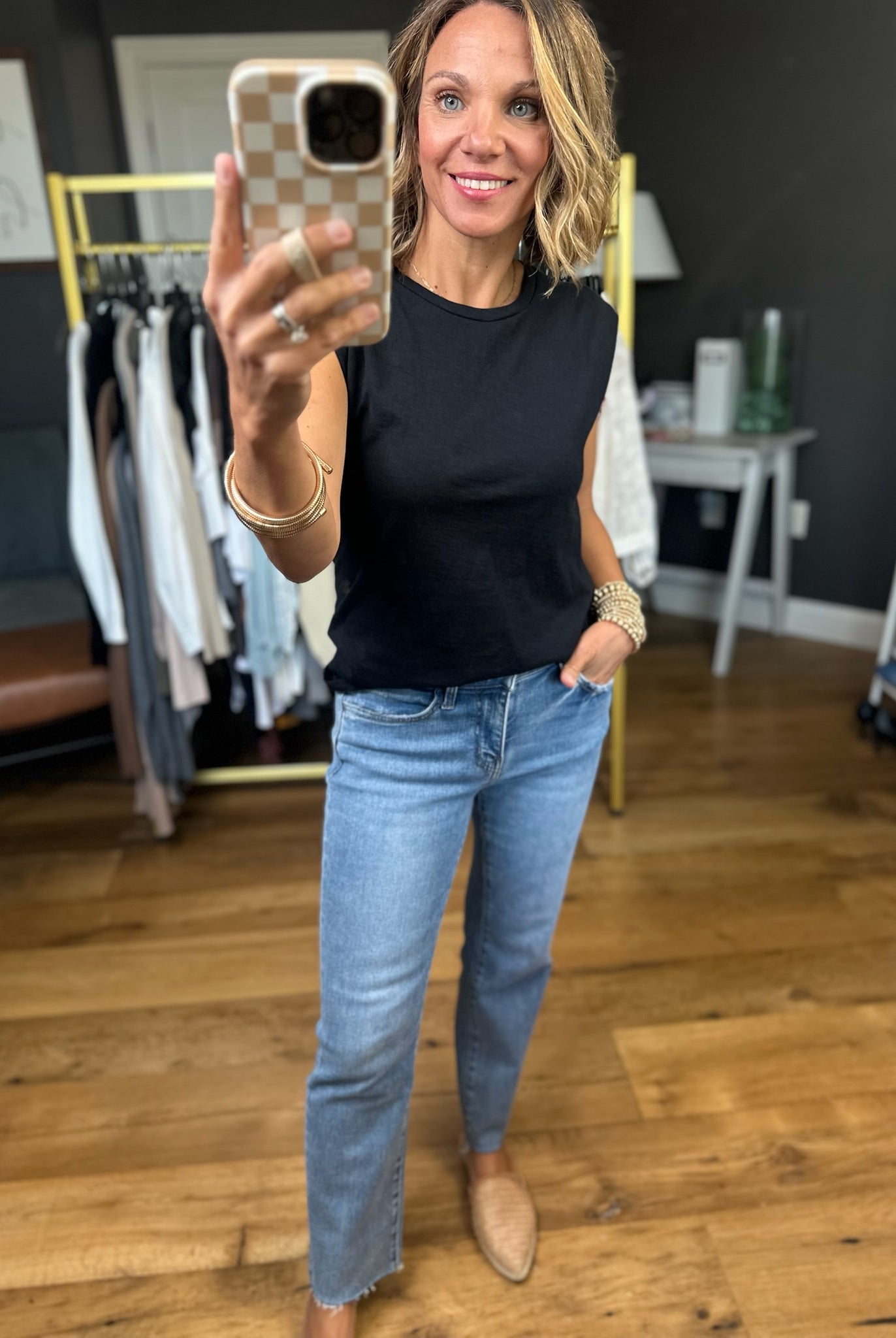Standing Strong Cap-Sleeve Tee - Multiple Options-Wasabi & Mint-Anna Kaytes Boutique, Women's Fashion Boutique in Grinnell, Iowa