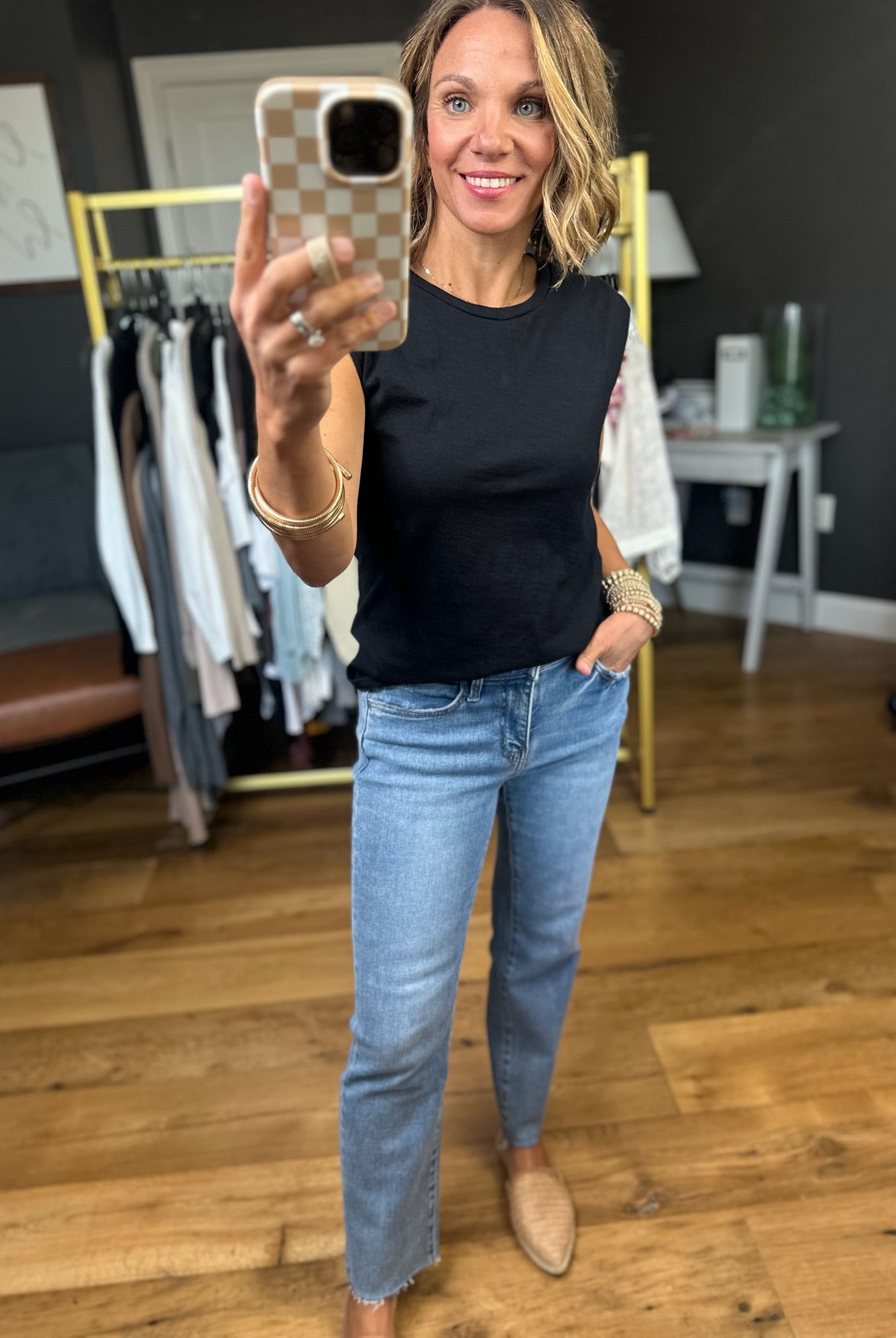Standing Strong Cap-Sleeve Tee - Multiple Options-Wasabi & Mint-Anna Kaytes Boutique, Women's Fashion Boutique in Grinnell, Iowa