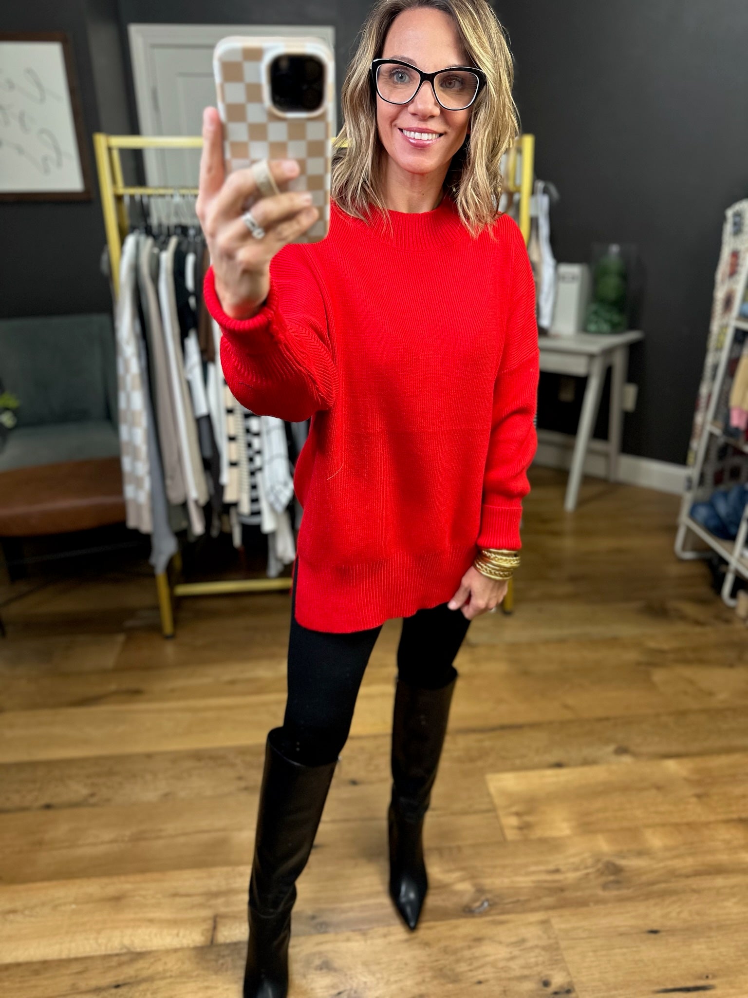 Quick Decision Ribbed Sweater With Side-Slit Detail - Multiple Options-Sweaters-Miracle-Anna Kaytes Boutique, Women's Fashion Boutique in Grinnell, Iowa