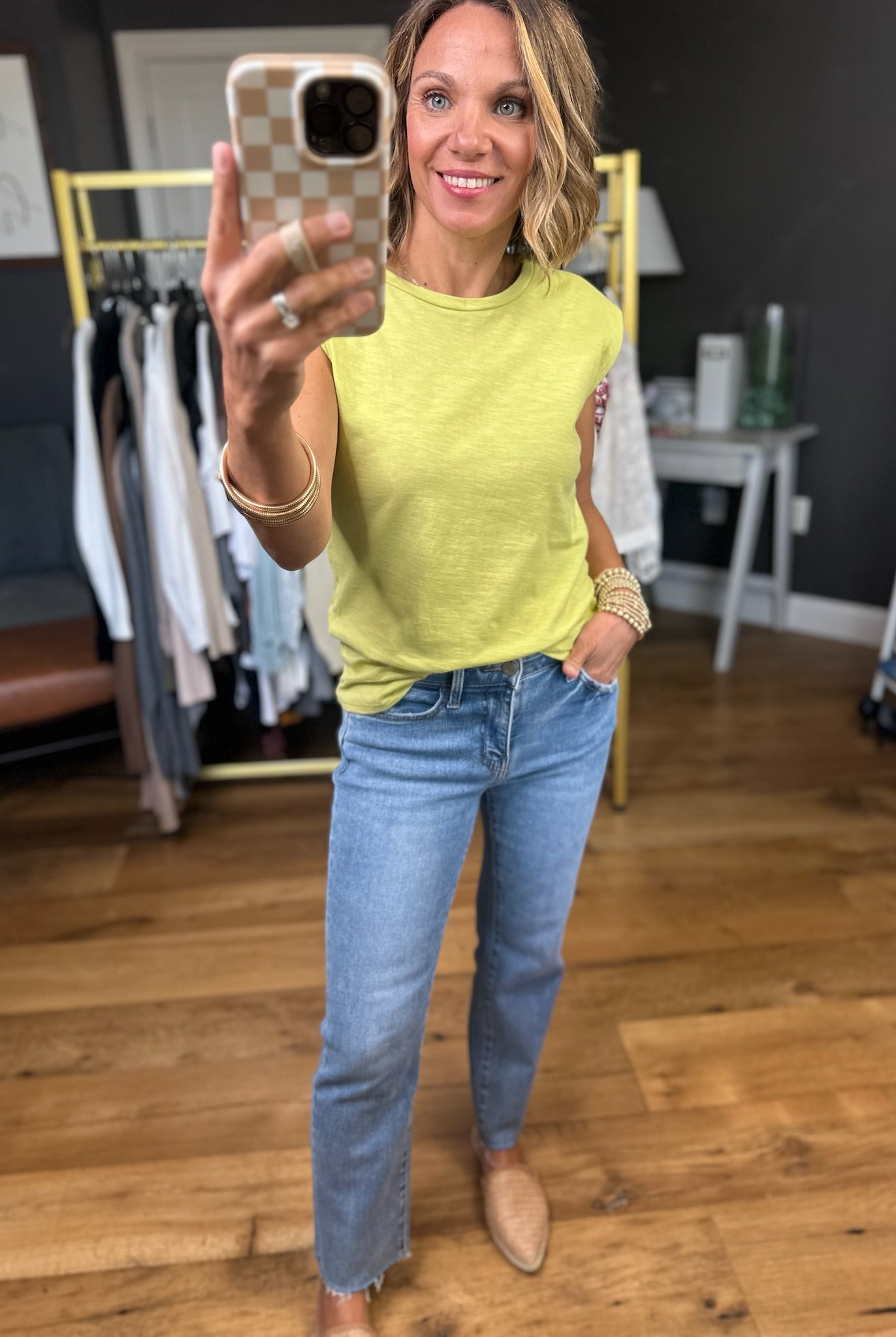 Standing Strong Cap-Sleeve Tee - Multiple Options-Wasabi & Mint-Anna Kaytes Boutique, Women's Fashion Boutique in Grinnell, Iowa