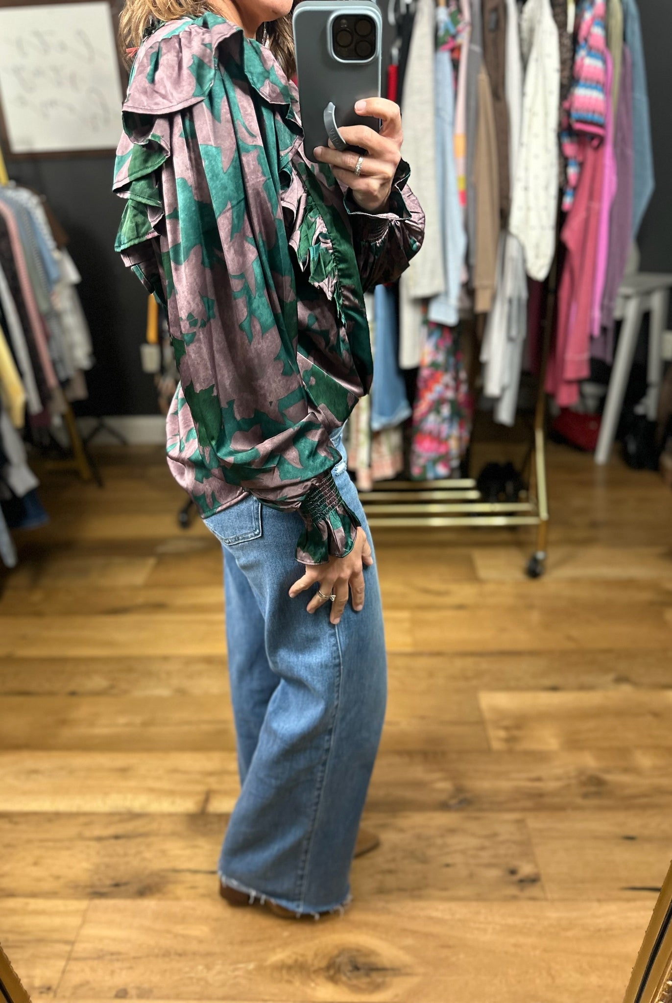 Garden Party Floral Top-Long Sleeves-Entro-Anna Kaytes Boutique, Women's Fashion Boutique in Grinnell, Iowa