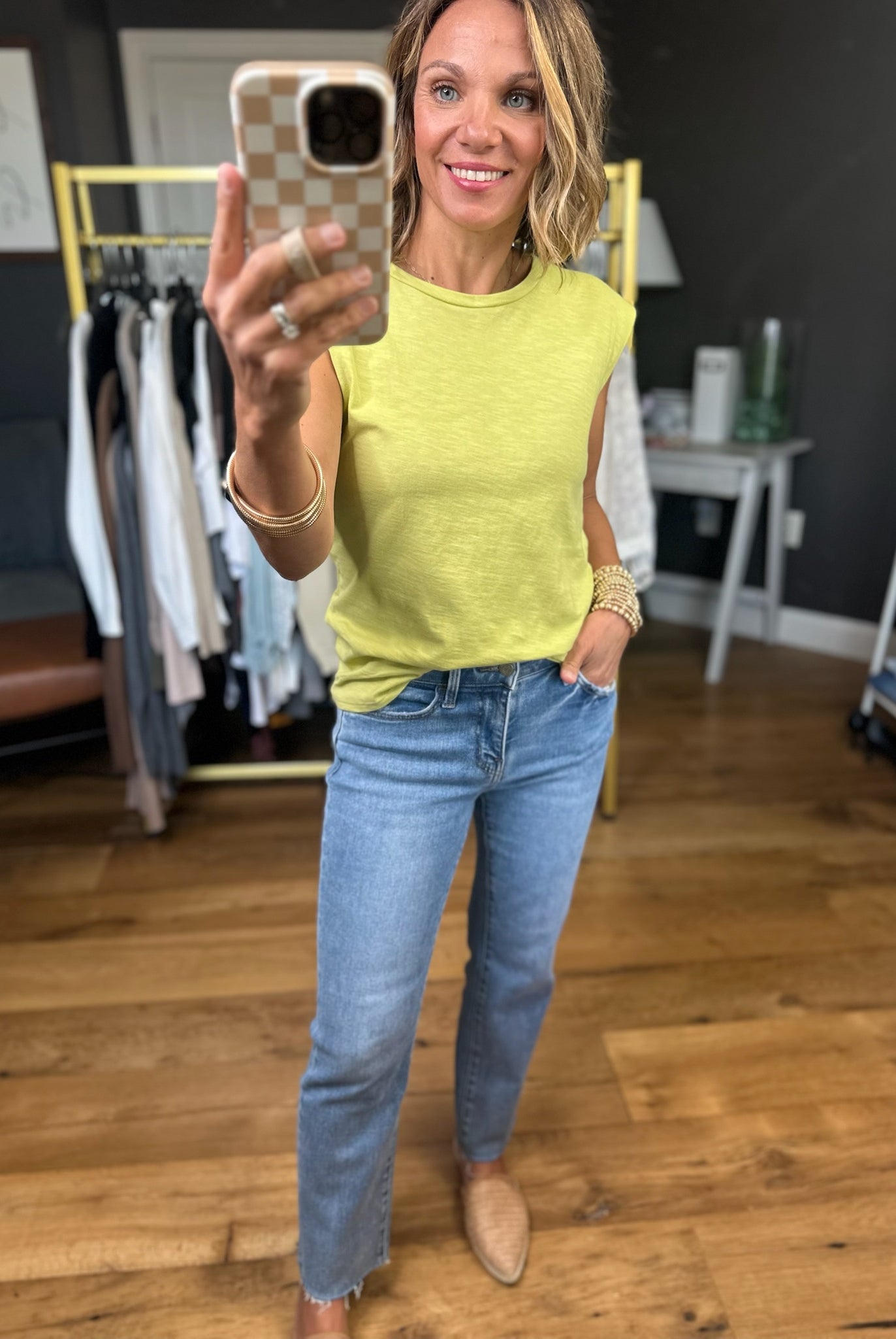 Standing Strong Cap-Sleeve Tee - Multiple Options-Wasabi & Mint-Anna Kaytes Boutique, Women's Fashion Boutique in Grinnell, Iowa