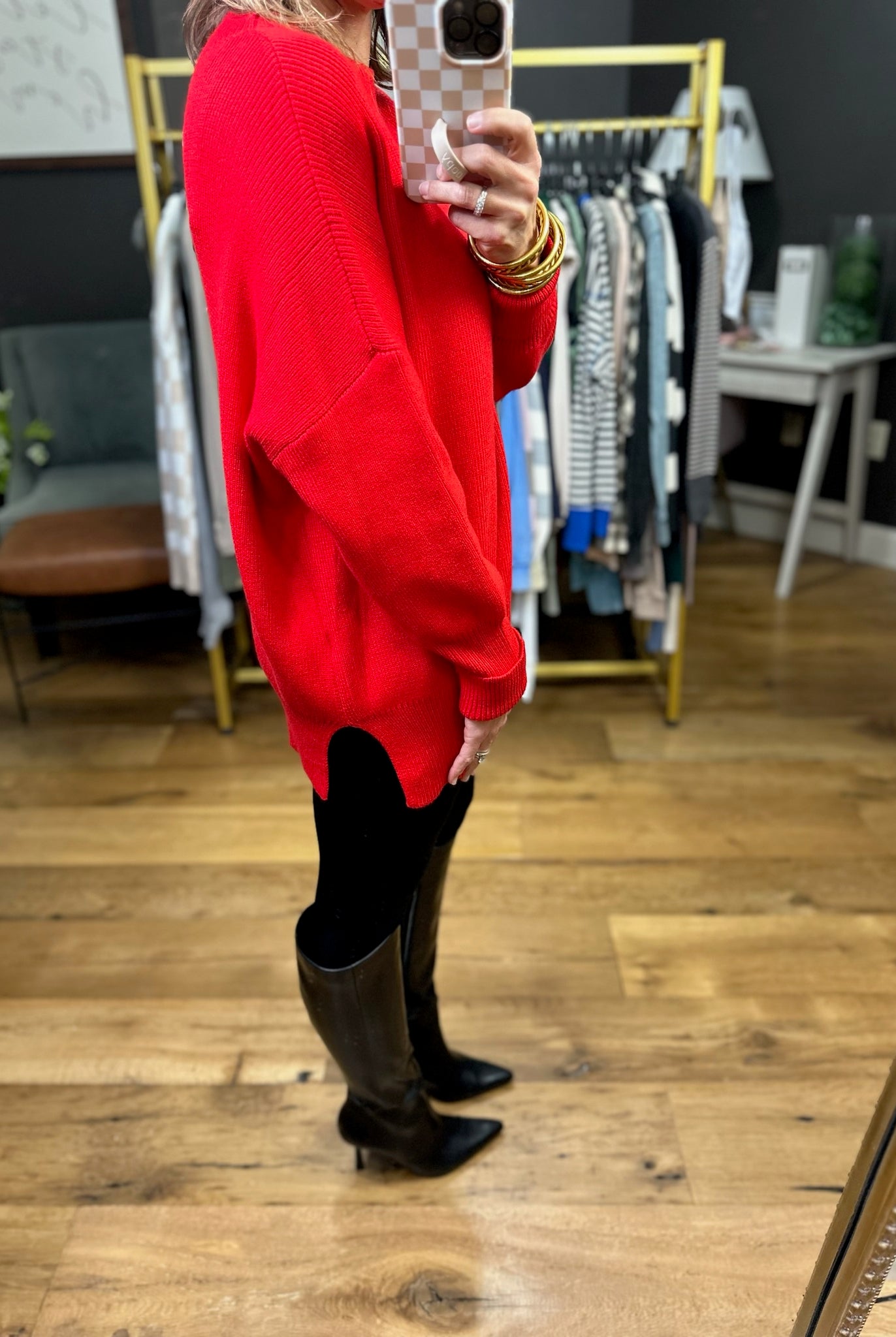 Quick Decision Ribbed Sweater With Side-Slit Detail - Multiple Options-Sweaters-Miracle-Anna Kaytes Boutique, Women's Fashion Boutique in Grinnell, Iowa