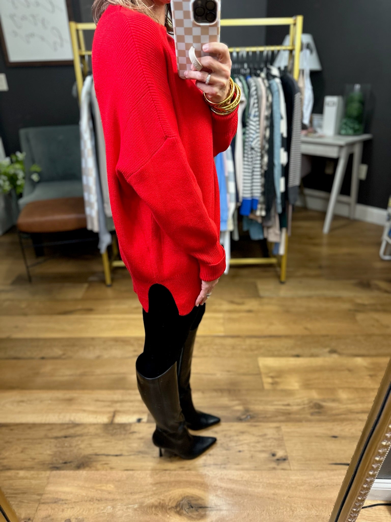 Quick Decision Ribbed Sweater With Side-Slit Detail - Multiple Options-Sweaters-Miracle-Anna Kaytes Boutique, Women's Fashion Boutique in Grinnell, Iowa