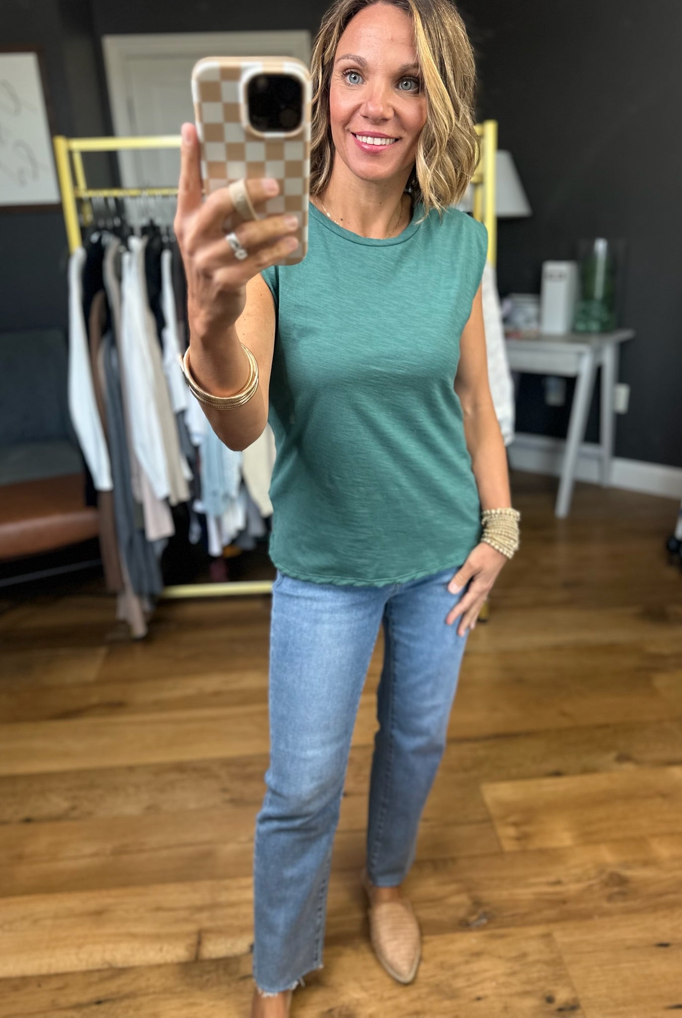 Standing Strong Cap-Sleeve Tee - Multiple Options-Wasabi & Mint-Anna Kaytes Boutique, Women's Fashion Boutique in Grinnell, Iowa