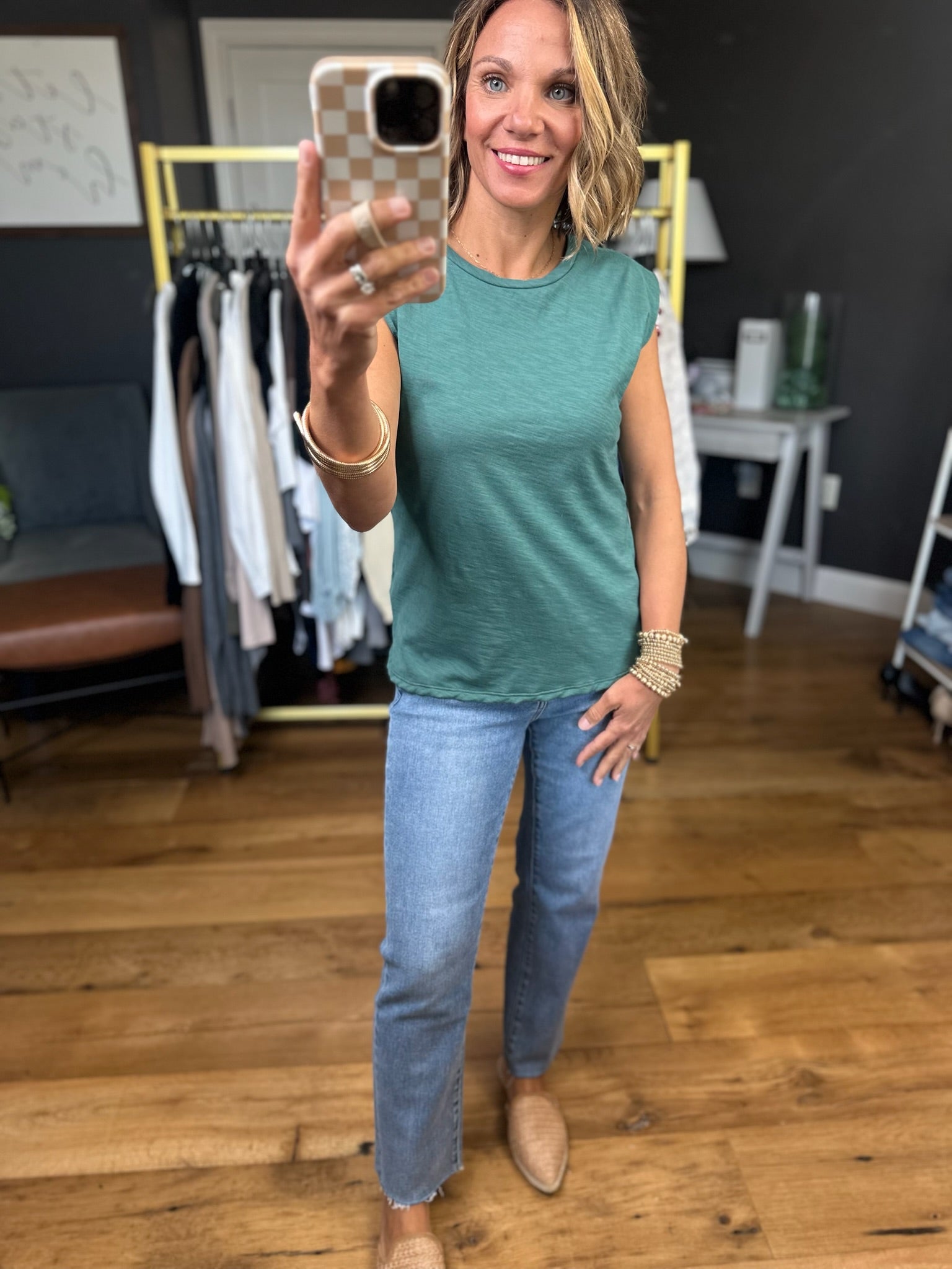 Standing Strong Cap-Sleeve Tee - Multiple Options-Wasabi & Mint-Anna Kaytes Boutique, Women's Fashion Boutique in Grinnell, Iowa