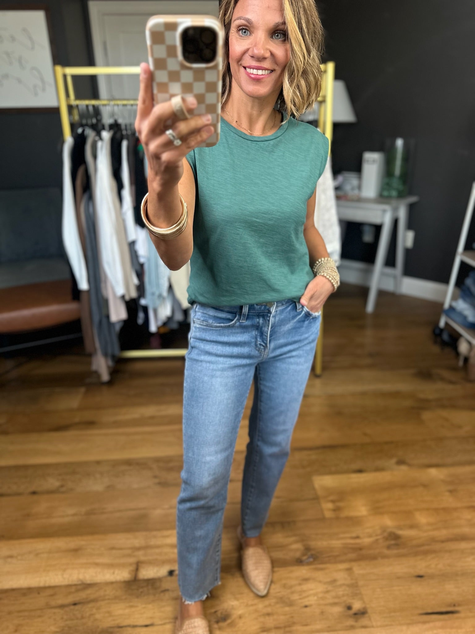 Standing Strong Cap-Sleeve Tee - Multiple Options-Wasabi & Mint-Anna Kaytes Boutique, Women's Fashion Boutique in Grinnell, Iowa