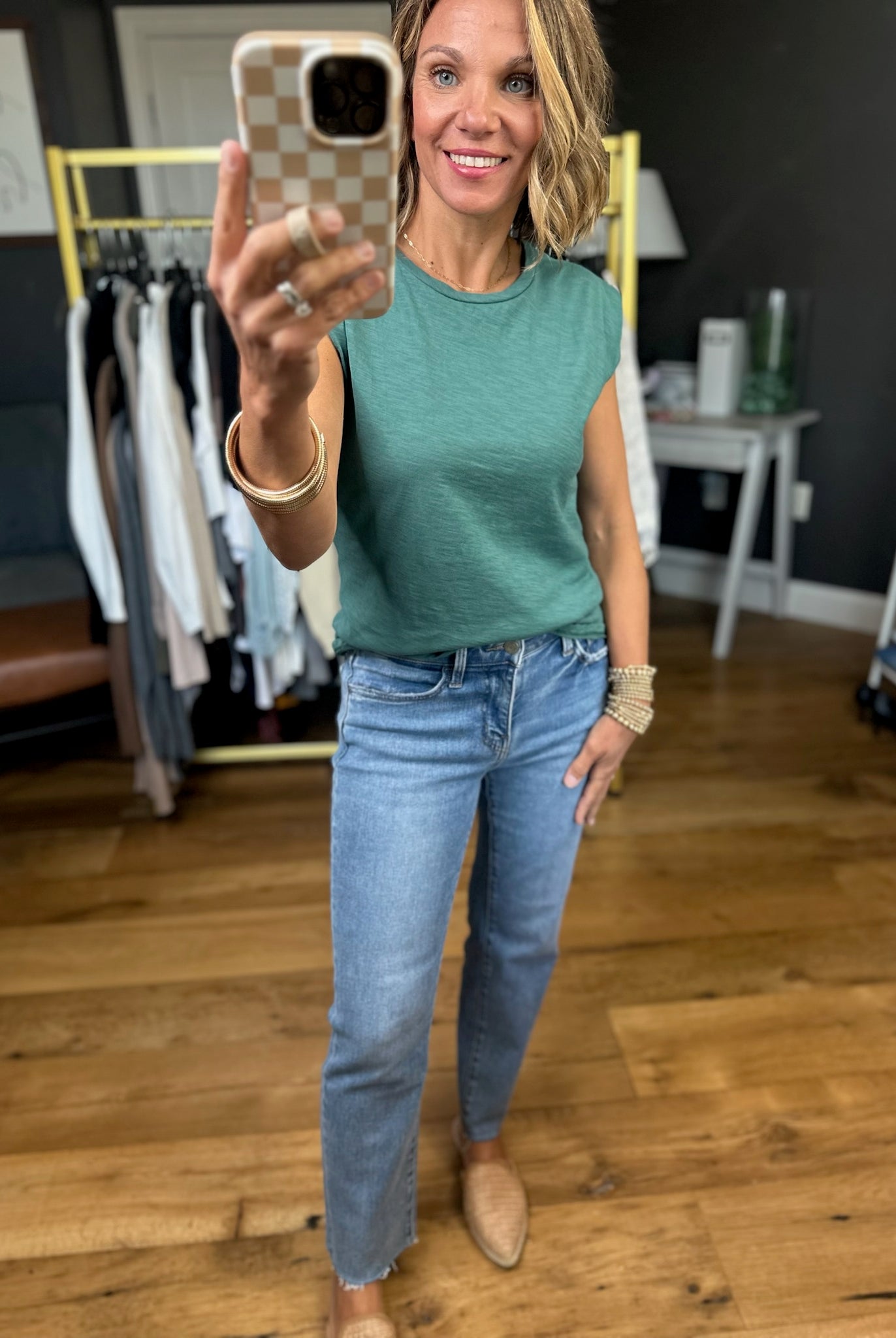 Standing Strong Cap-Sleeve Tee - Multiple Options-Wasabi & Mint-Anna Kaytes Boutique, Women's Fashion Boutique in Grinnell, Iowa