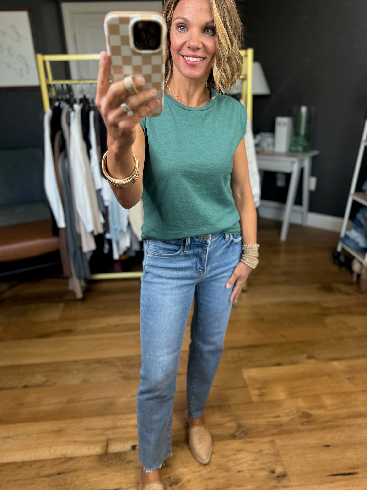 Standing Strong Cap-Sleeve Tee - Multiple Options-Wasabi & Mint-Anna Kaytes Boutique, Women's Fashion Boutique in Grinnell, Iowa