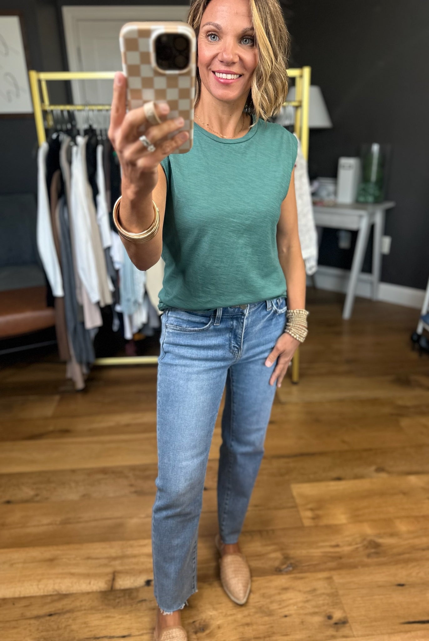 Standing Strong Cap-Sleeve Tee - Multiple Options-Wasabi & Mint-Anna Kaytes Boutique, Women's Fashion Boutique in Grinnell, Iowa