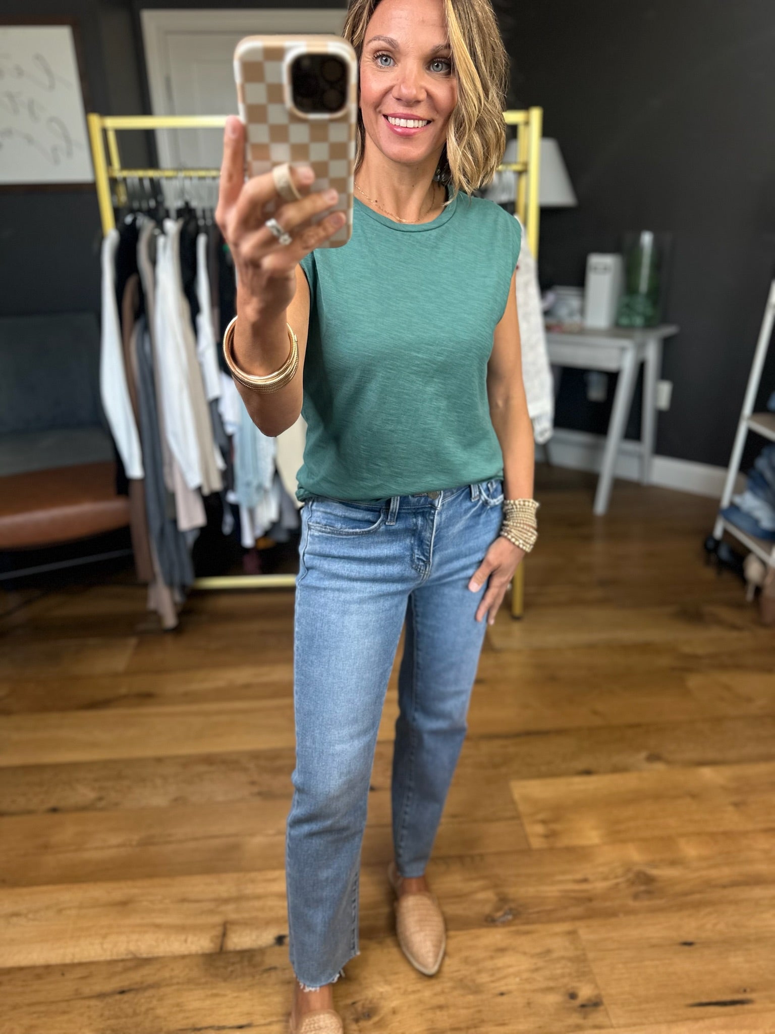 Standing Strong Cap-Sleeve Tee - Multiple Options-Wasabi & Mint-Anna Kaytes Boutique, Women's Fashion Boutique in Grinnell, Iowa