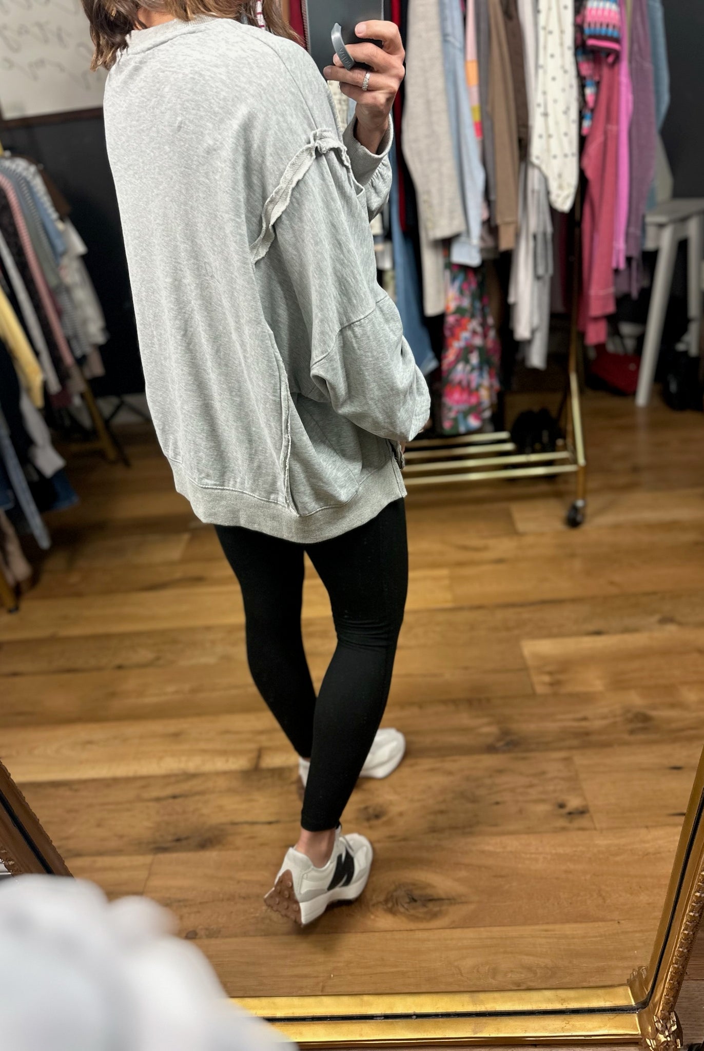 On A Roll Slit-Hem Crew-Sweaters-Easel-Anna Kaytes Boutique, Women's Fashion Boutique in Grinnell, Iowa