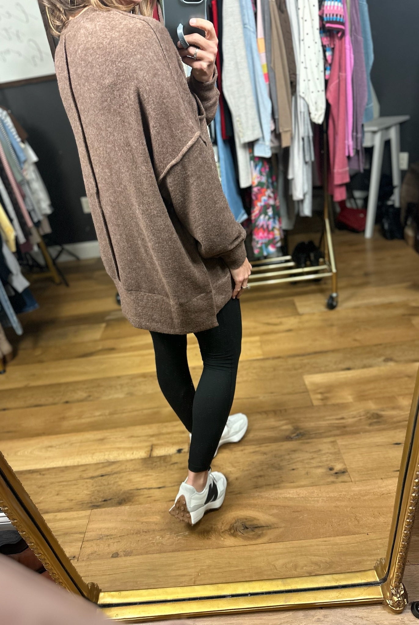 Home Stretch Hi-Low Pocket Top-Sweaters-Zenana-Anna Kaytes Boutique, Women's Fashion Boutique in Grinnell, Iowa