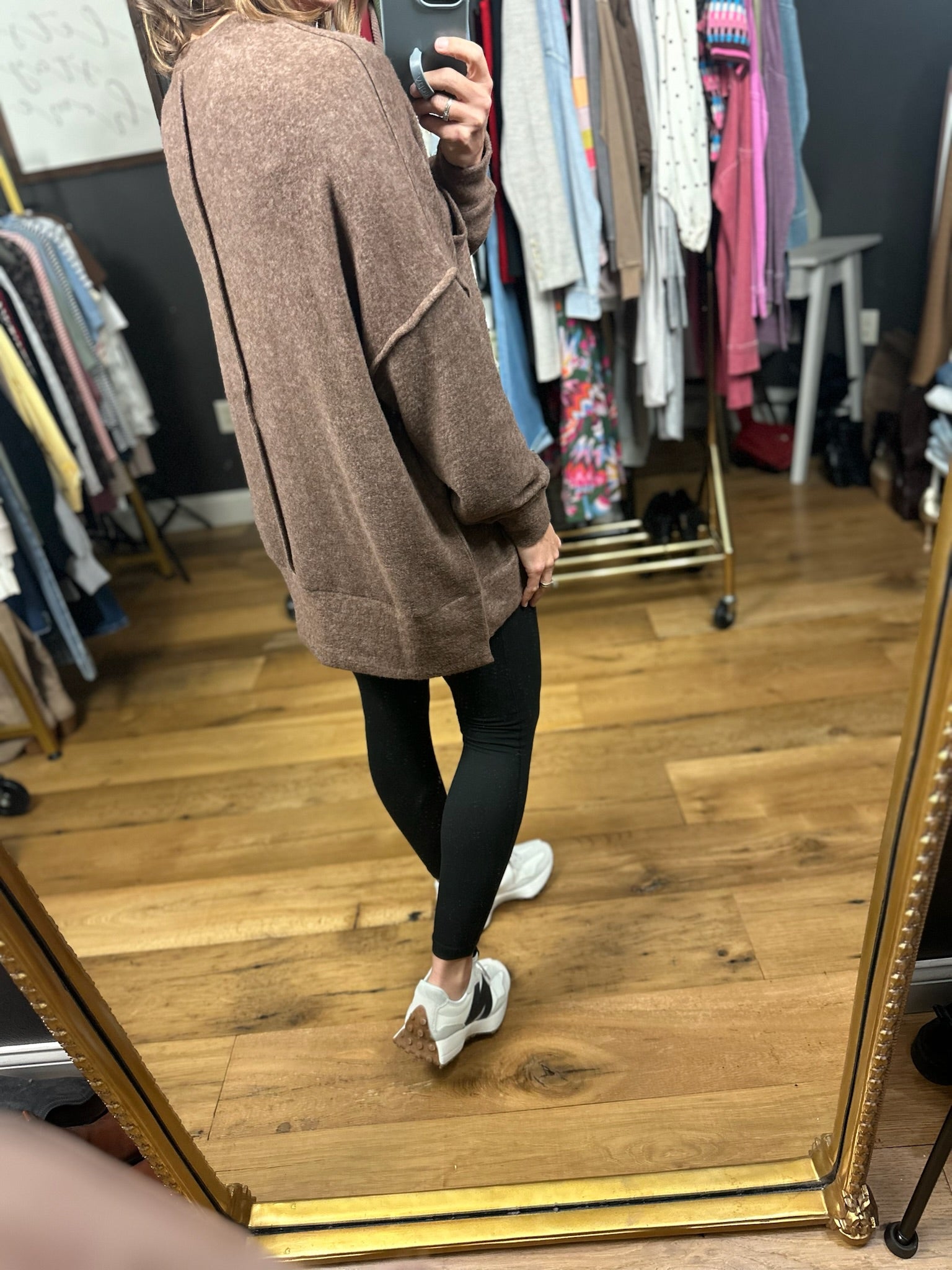 Home Stretch Hi-Low Pocket Top-Sweaters-Zenana-Anna Kaytes Boutique, Women's Fashion Boutique in Grinnell, Iowa