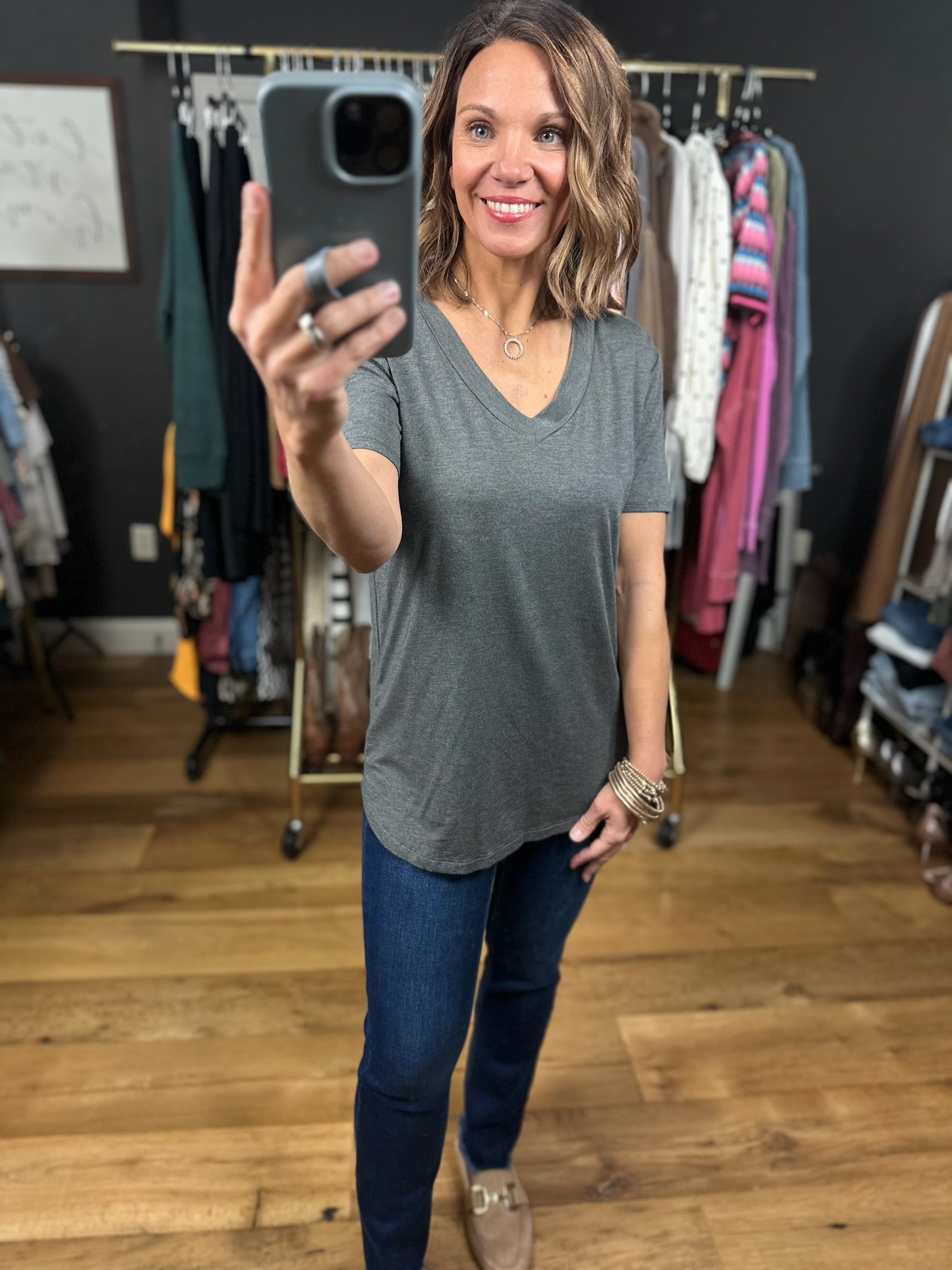 Focus On Me V-Neck Tee-Short Sleeves-Staccato-Anna Kaytes Boutique, Women's Fashion Boutique in Grinnell, Iowa