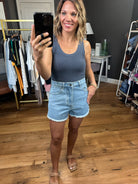 No Matter What Denim Short-Sleeveless-Wishlist-Anna Kaytes Boutique, Women's Fashion Boutique in Grinnell, Iowa
