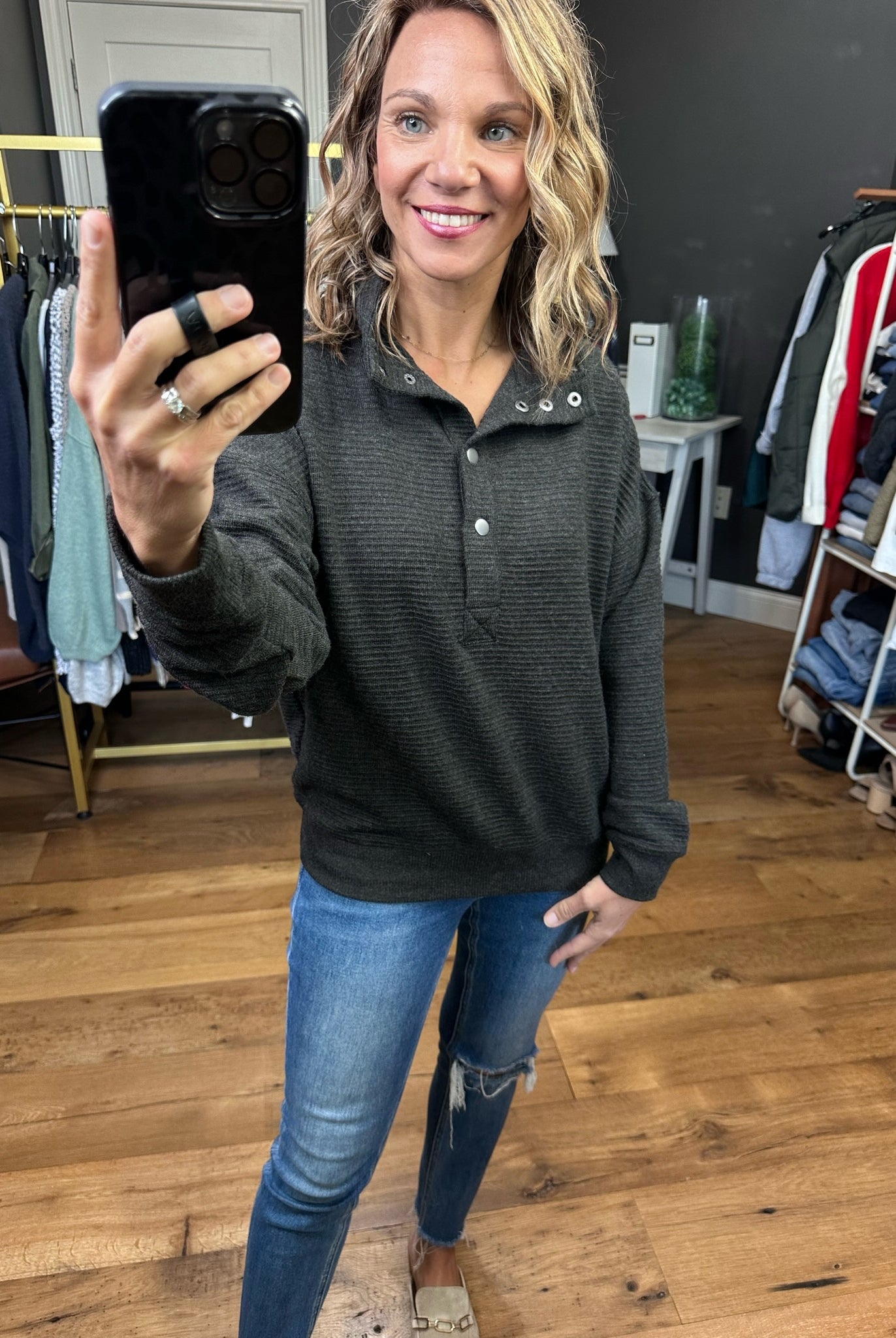 Mountain View Textured Pullover - Multiple Options-Sweaters-Thread & SUpply T2448ohkts-Anna Kaytes Boutique, Women's Fashion Boutique in Grinnell, Iowa