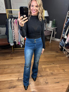 The Sloan High-Rise Flare-Jeans-Olivaceous-Anna Kaytes Boutique, Women's Fashion Boutique in Grinnell, Iowa