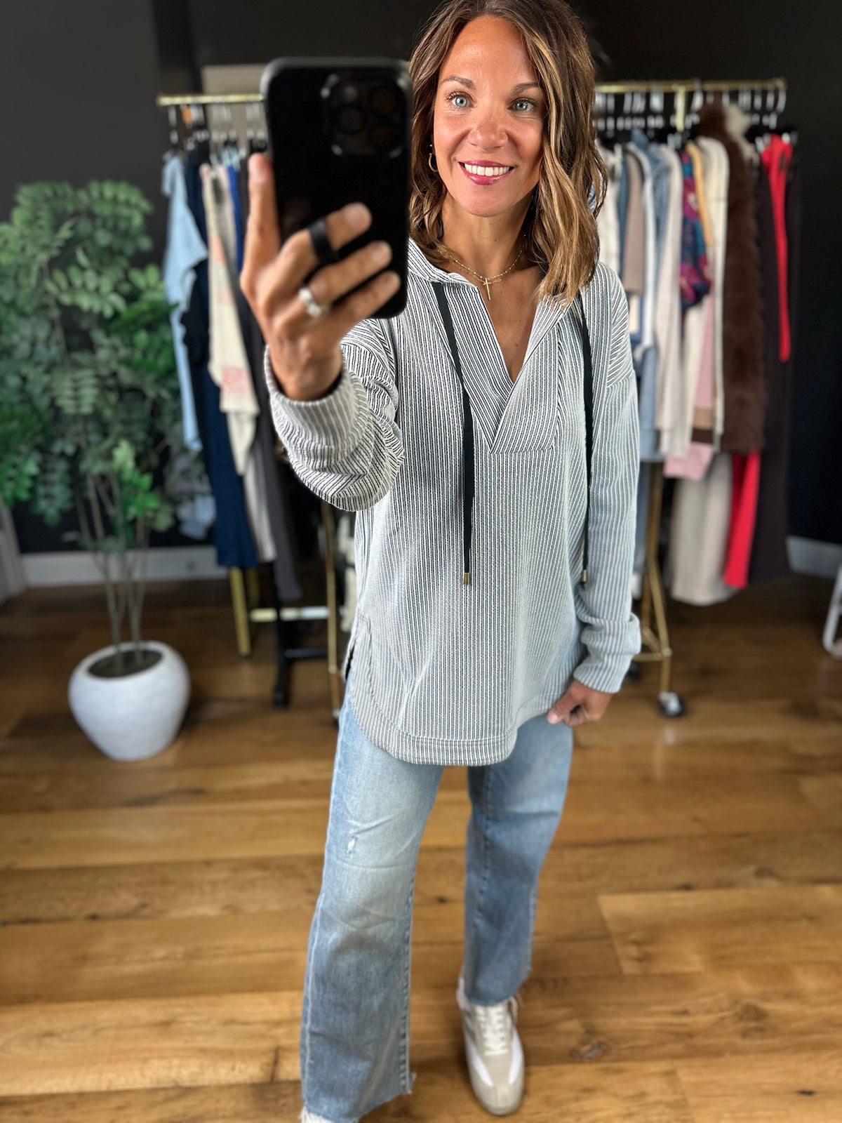 The Right Time Ribbed Hoodie-sweater-Doe & Rae-Anna Kaytes Boutique, Women's Fashion Boutique in Grinnell, Iowa