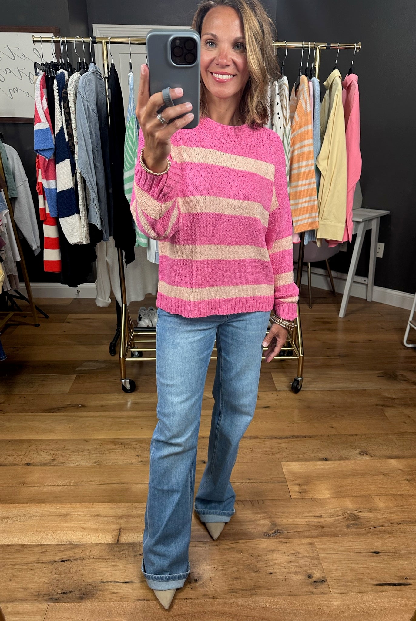 Sweeter Soul Striped Knit Top-Sweaters-Wishlist-Anna Kaytes Boutique, Women's Fashion Boutique in Grinnell, Iowa