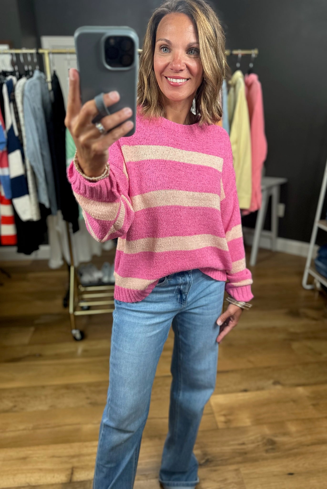 Sweeter Soul Striped Knit Top-Sweaters-Wishlist-Anna Kaytes Boutique, Women's Fashion Boutique in Grinnell, Iowa
