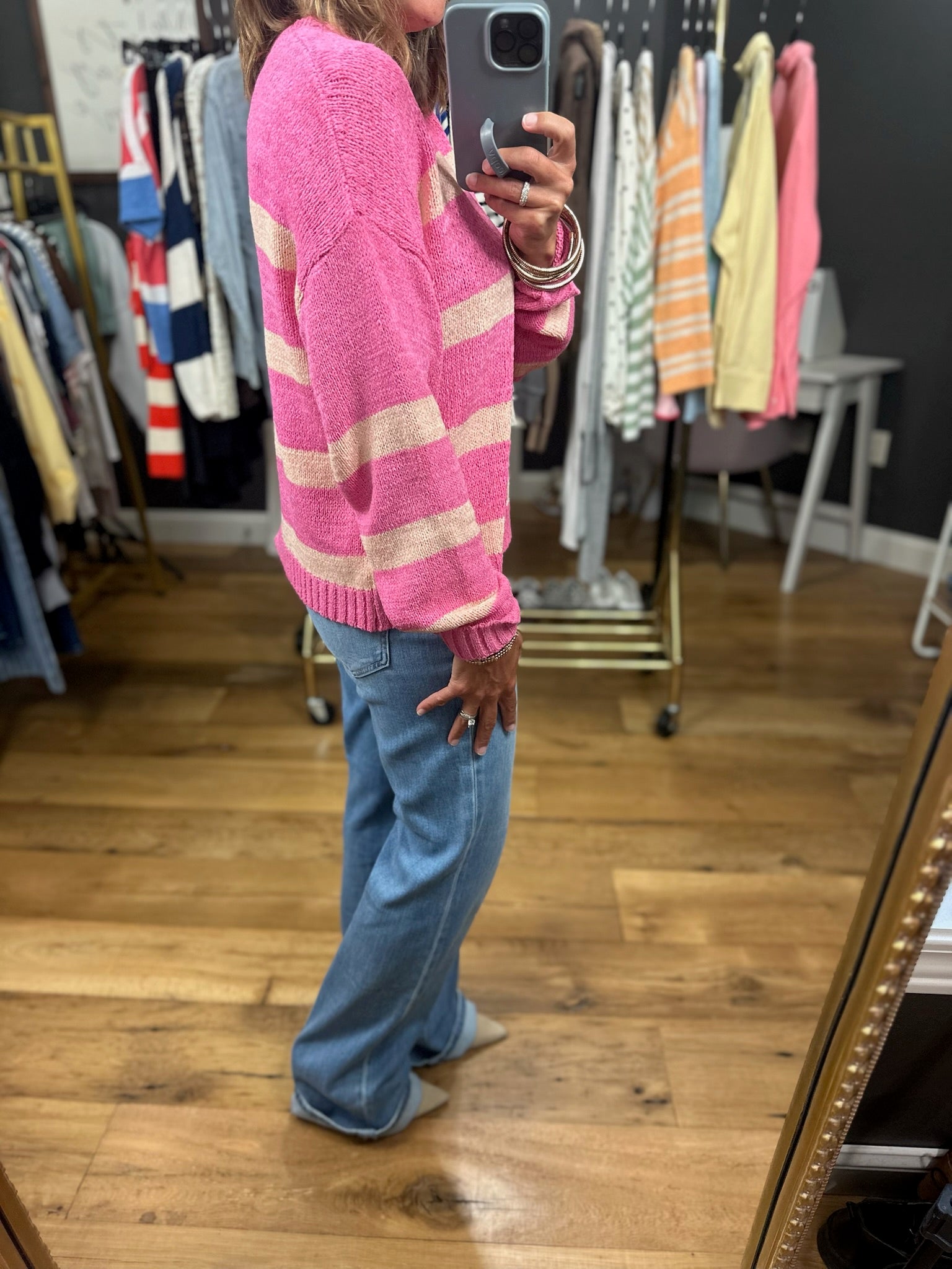 Sweeter Soul Striped Knit Top-Sweaters-Wishlist-Anna Kaytes Boutique, Women's Fashion Boutique in Grinnell, Iowa