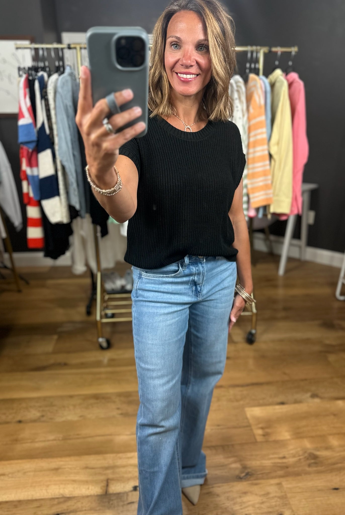 Weekend Reset Knit Top-Short Sleeves-Blu Pepper-Anna Kaytes Boutique, Women's Fashion Boutique in Grinnell, Iowa