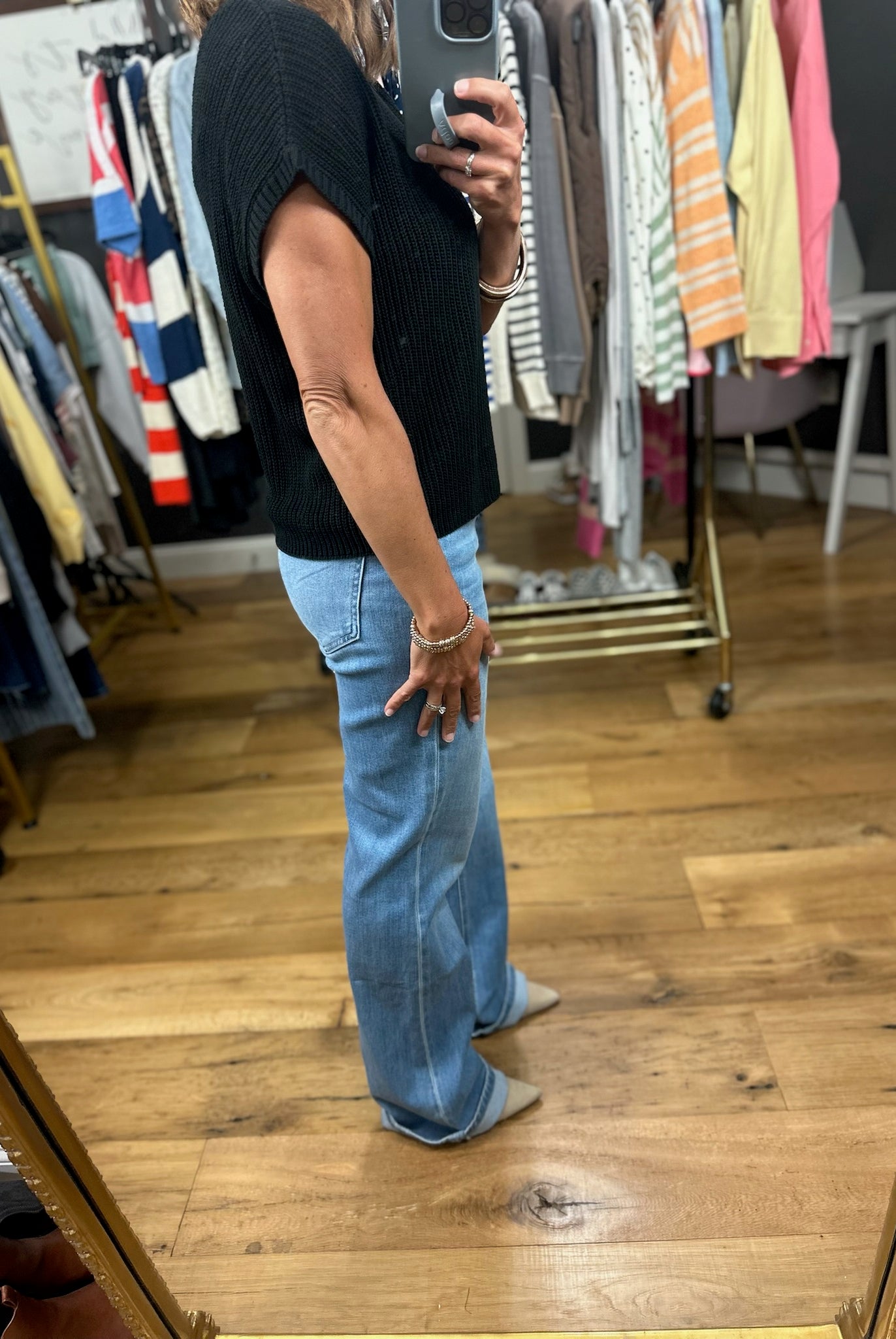 Weekend Reset Knit Top-Short Sleeves-Blu Pepper-Anna Kaytes Boutique, Women's Fashion Boutique in Grinnell, Iowa