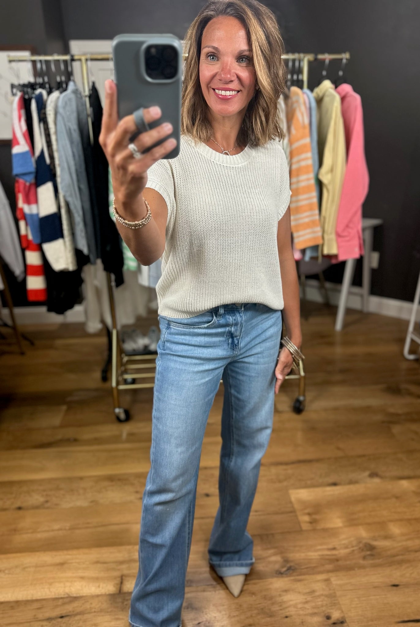 Weekend Reset Knit Top-Short Sleeves-Blu Pepper-Anna Kaytes Boutique, Women's Fashion Boutique in Grinnell, Iowa