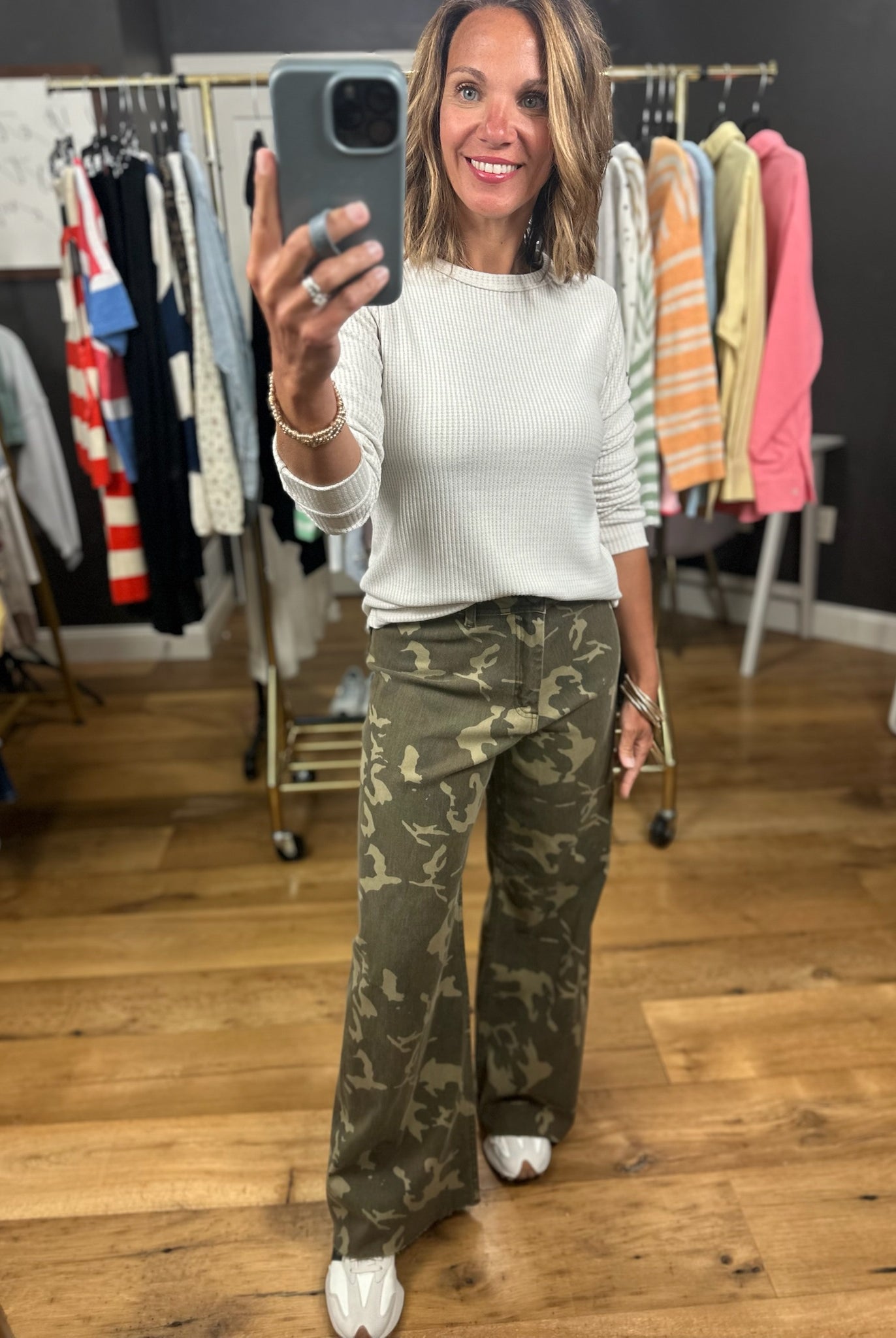 Never Seen Camo Wide-Leg Pant-Jeans-Miou Muse-Anna Kaytes Boutique, Women's Fashion Boutique in Grinnell, Iowa