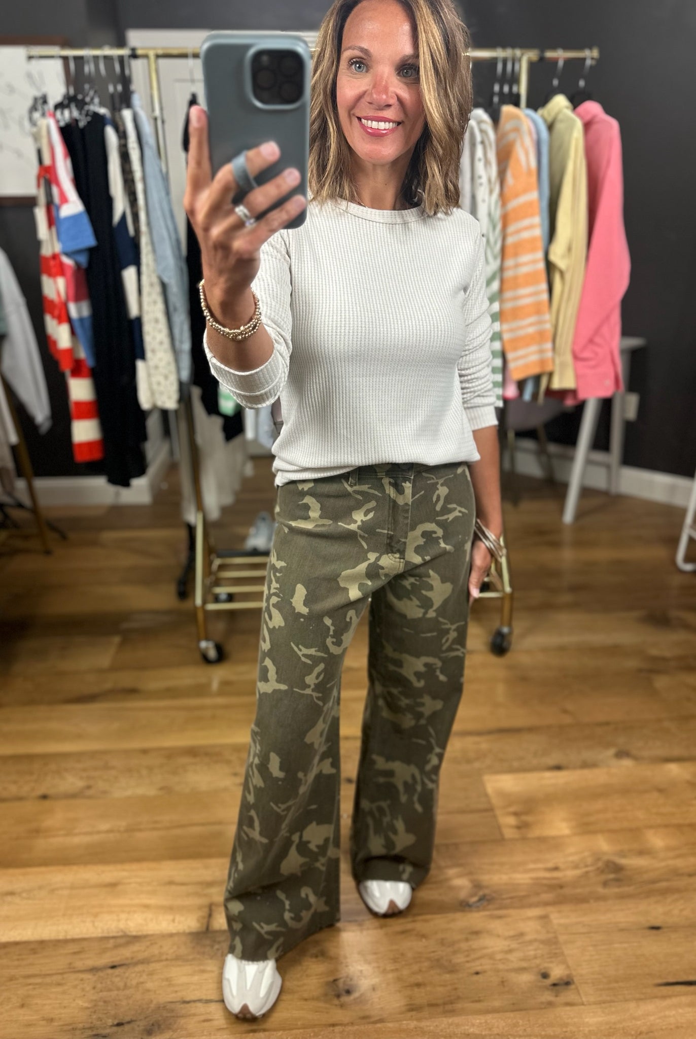 Never Seen Camo Wide-Leg Pant-Jeans-Miou Muse-Anna Kaytes Boutique, Women's Fashion Boutique in Grinnell, Iowa