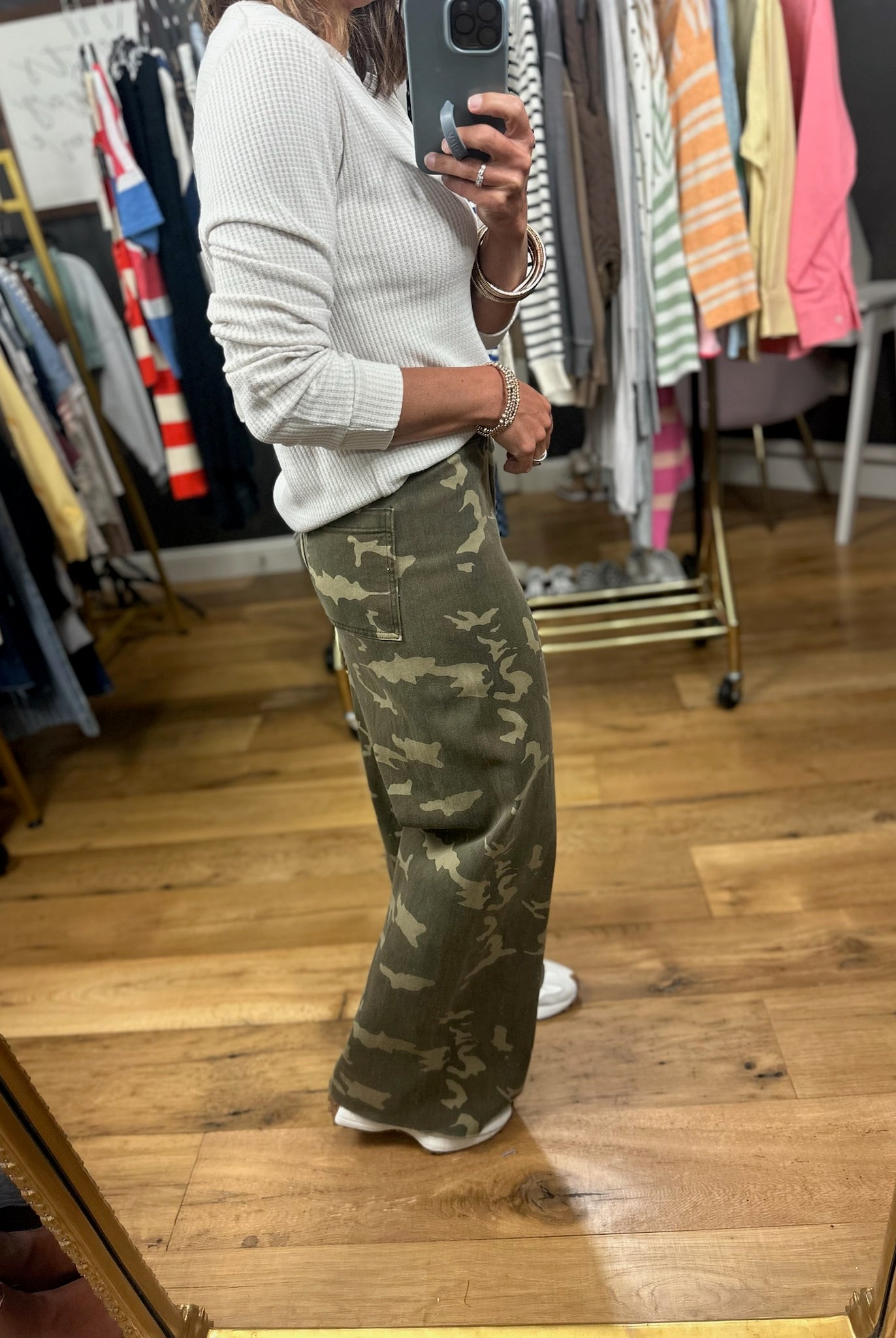 Never Seen Camo Wide-Leg Pant-Jeans-Miou Muse-Anna Kaytes Boutique, Women's Fashion Boutique in Grinnell, Iowa