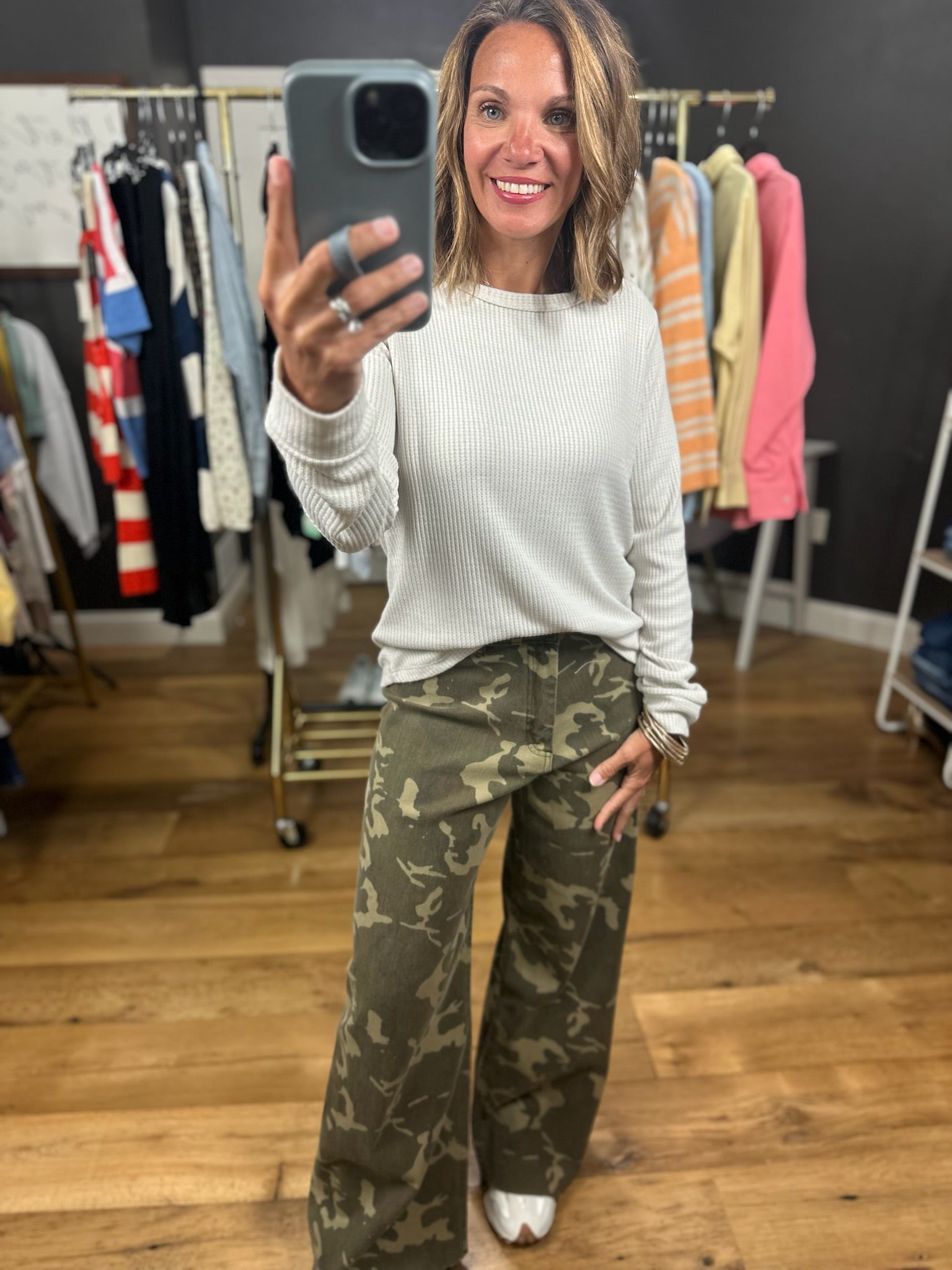 Subtle Statement Ribbed Long Sleeve Top-Long Sleeves-Staccato-Anna Kaytes Boutique, Women's Fashion Boutique in Grinnell, Iowa