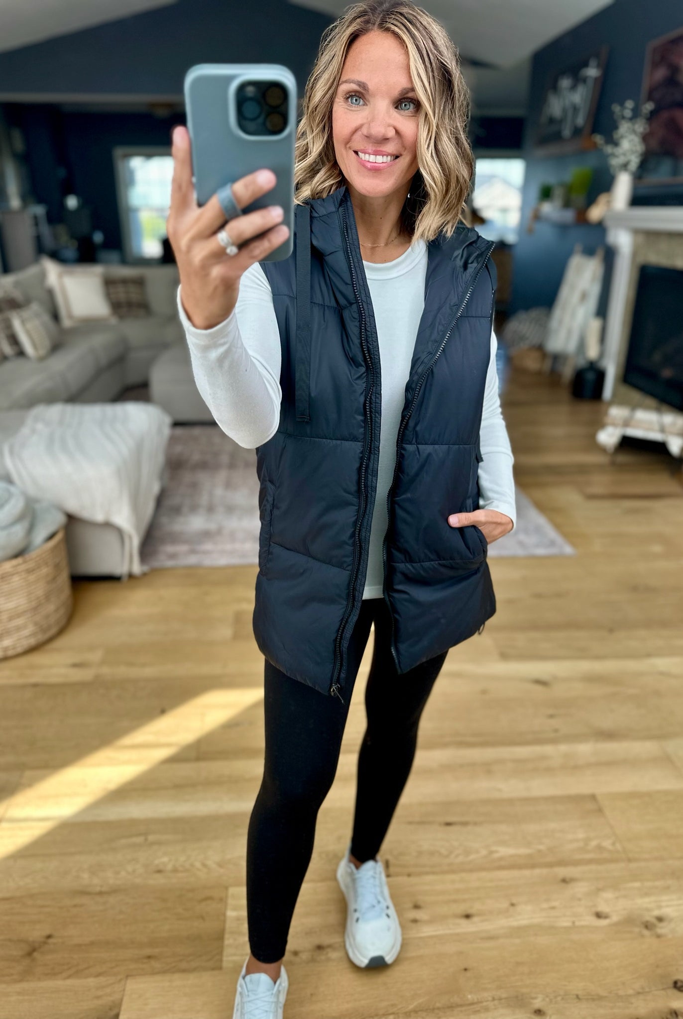 Best Around Hooded Vest-Mono B-Anna Kaytes Boutique, Women's Fashion Boutique in Grinnell, Iowa