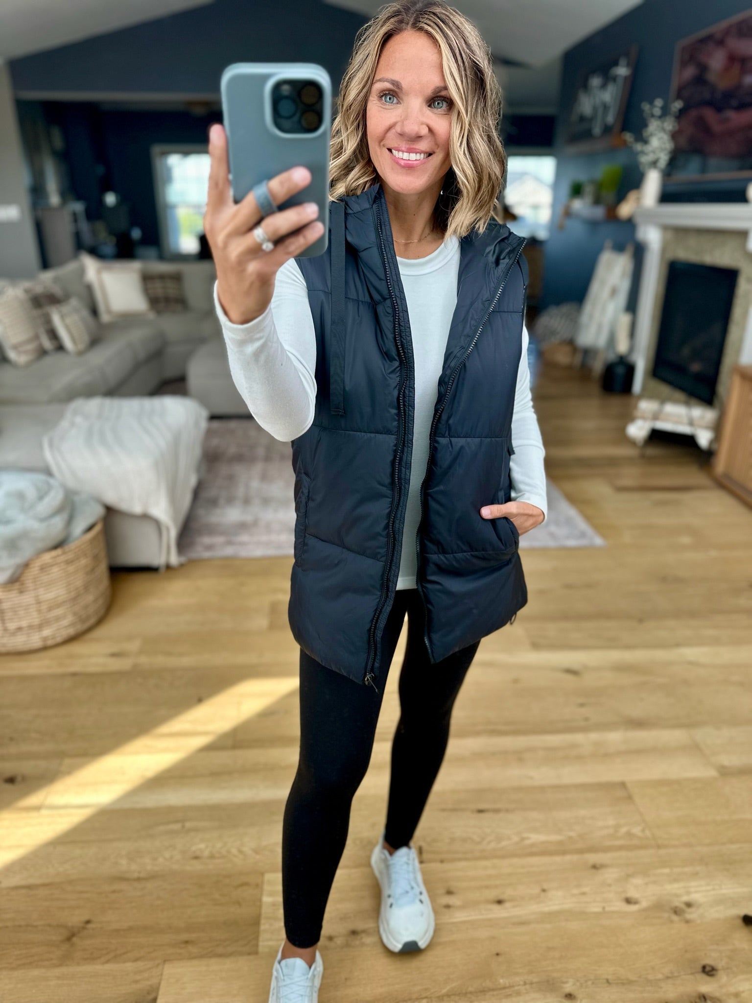 Best Around Hooded Vest-Mono B-Anna Kaytes Boutique, Women's Fashion Boutique in Grinnell, Iowa