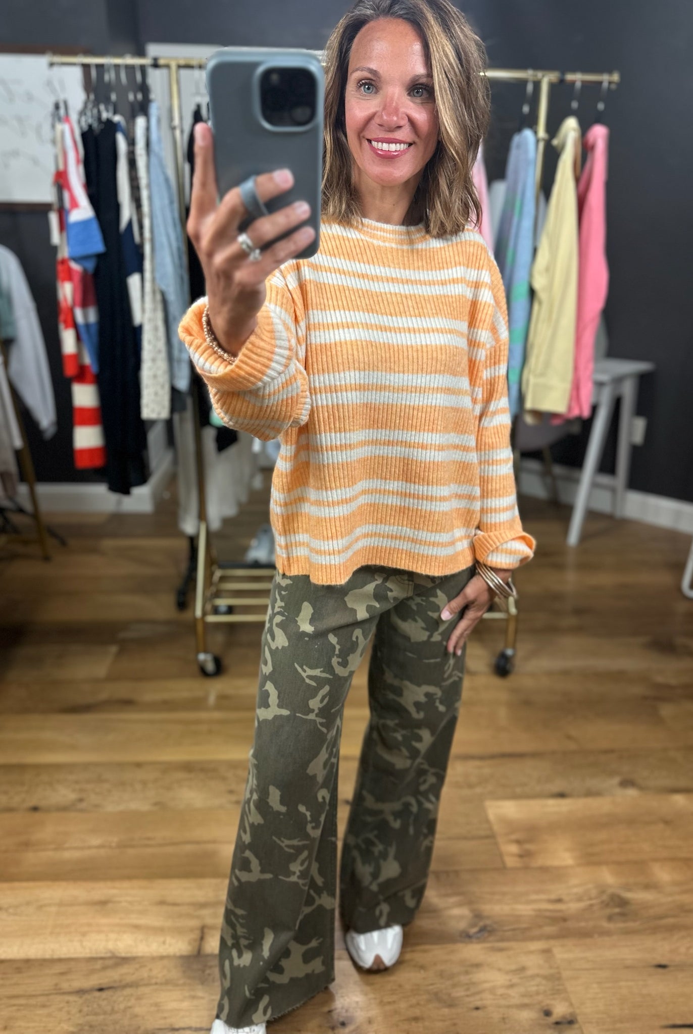 Greatest Joy Striped Knit Top-Sweaters-Wishlist-Anna Kaytes Boutique, Women's Fashion Boutique in Grinnell, Iowa