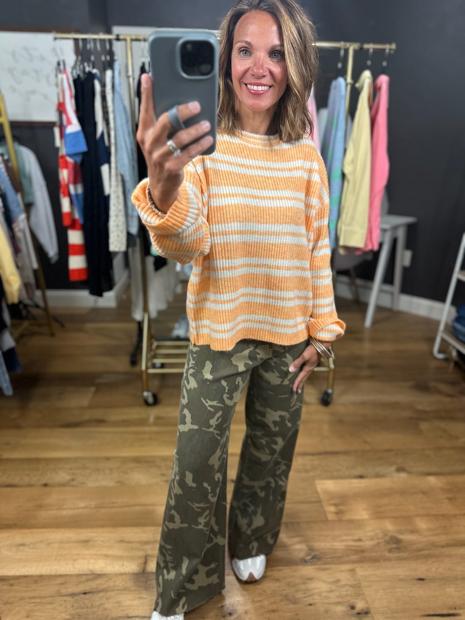 Greatest Joy Striped Knit Top-Sweaters-Wishlist-Anna Kaytes Boutique, Women's Fashion Boutique in Grinnell, Iowa