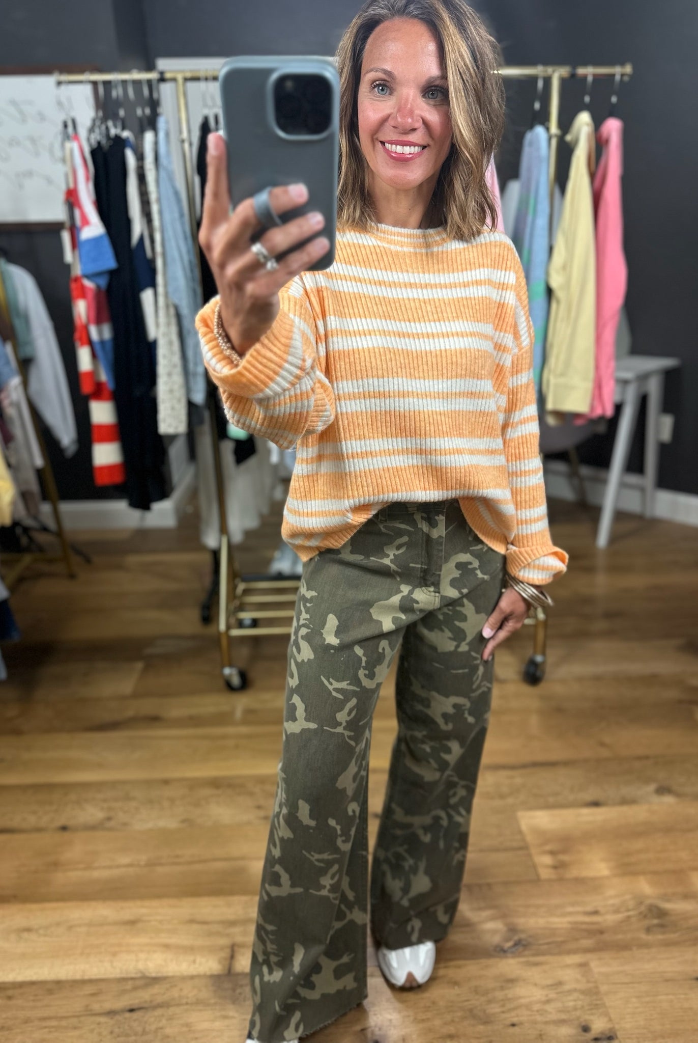 Greatest Joy Striped Knit Top-Sweaters-Wishlist-Anna Kaytes Boutique, Women's Fashion Boutique in Grinnell, Iowa