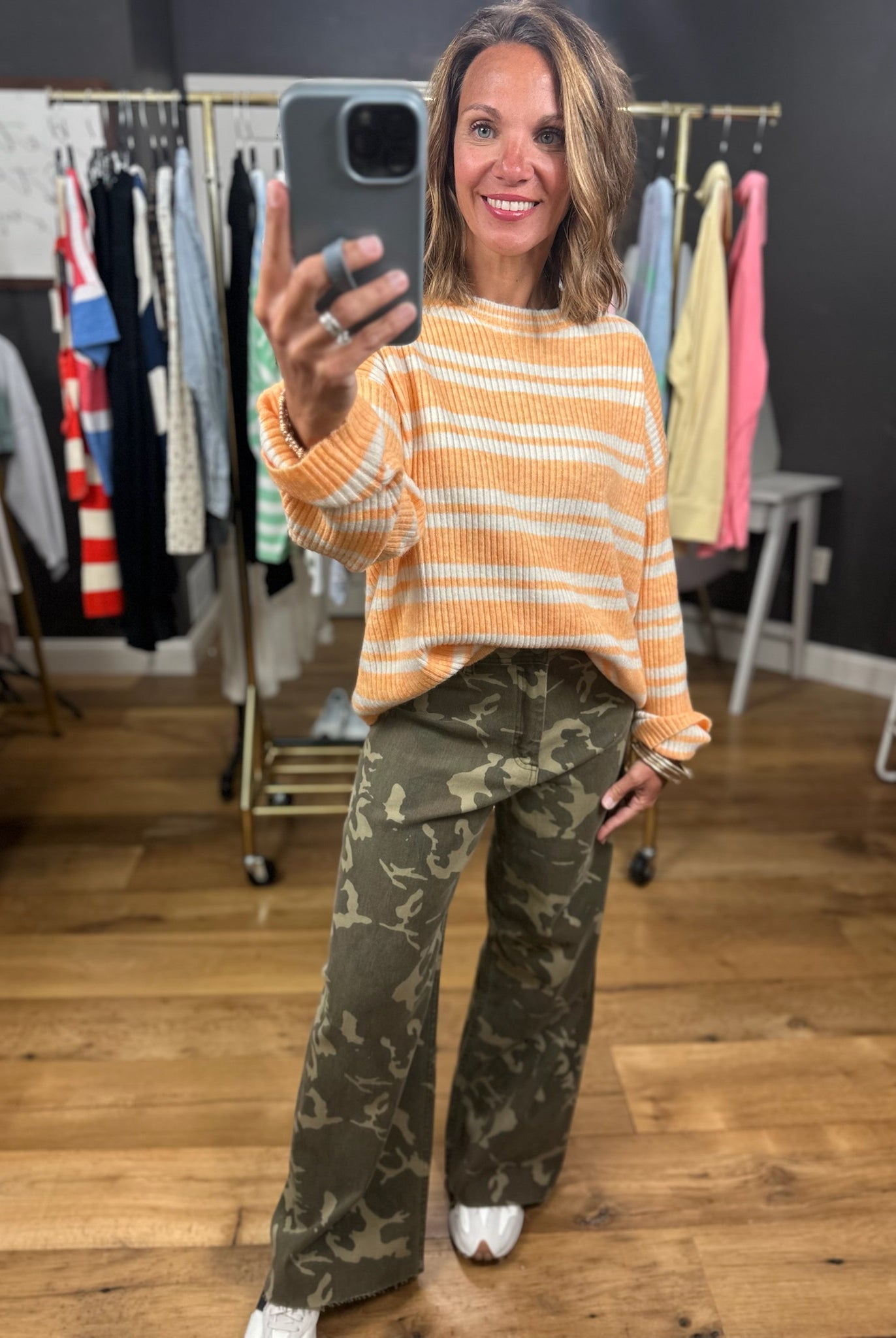 Greatest Joy Striped Knit Top-Sweaters-Wishlist-Anna Kaytes Boutique, Women's Fashion Boutique in Grinnell, Iowa