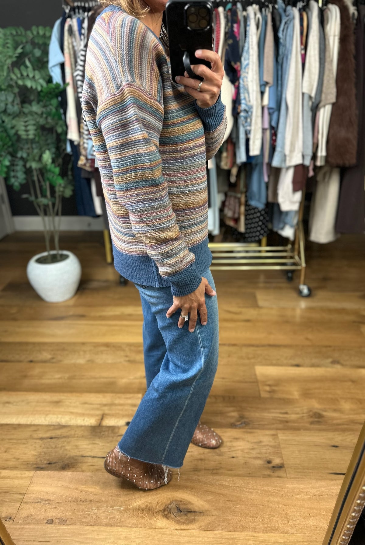 Together Again Striped Crew Sweater-Sweaters-Be Cool-Anna Kaytes Boutique, Women's Fashion Boutique in Grinnell, Iowa