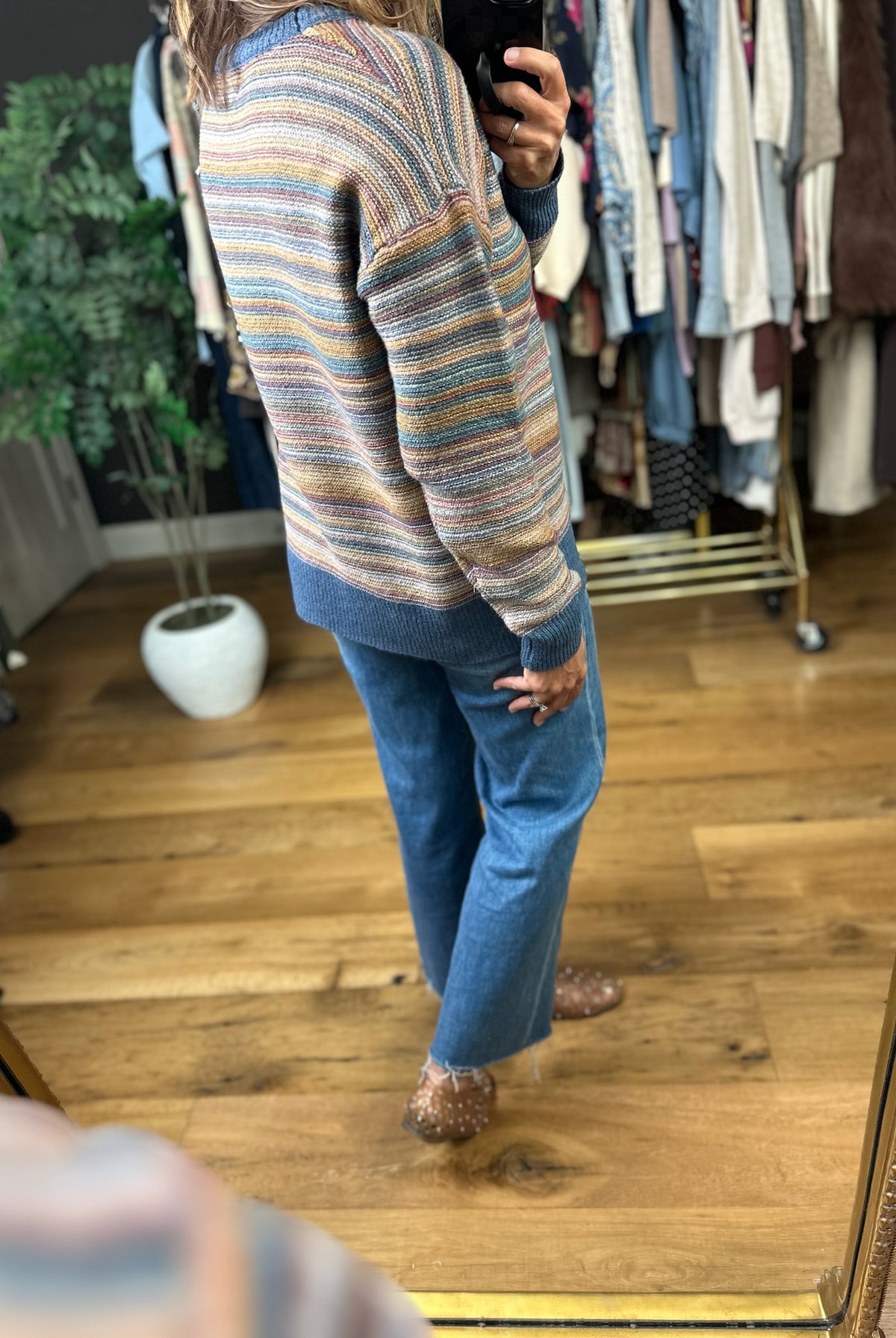Together Again Striped Crew Sweater-Sweaters-Be Cool-Anna Kaytes Boutique, Women's Fashion Boutique in Grinnell, Iowa