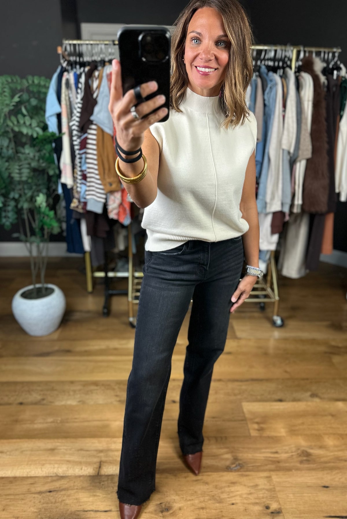 The Frankie High-Rise Slim-Wide Denim-Pants-Flying Monkey-Anna Kaytes Boutique, Women's Fashion Boutique in Grinnell, Iowa