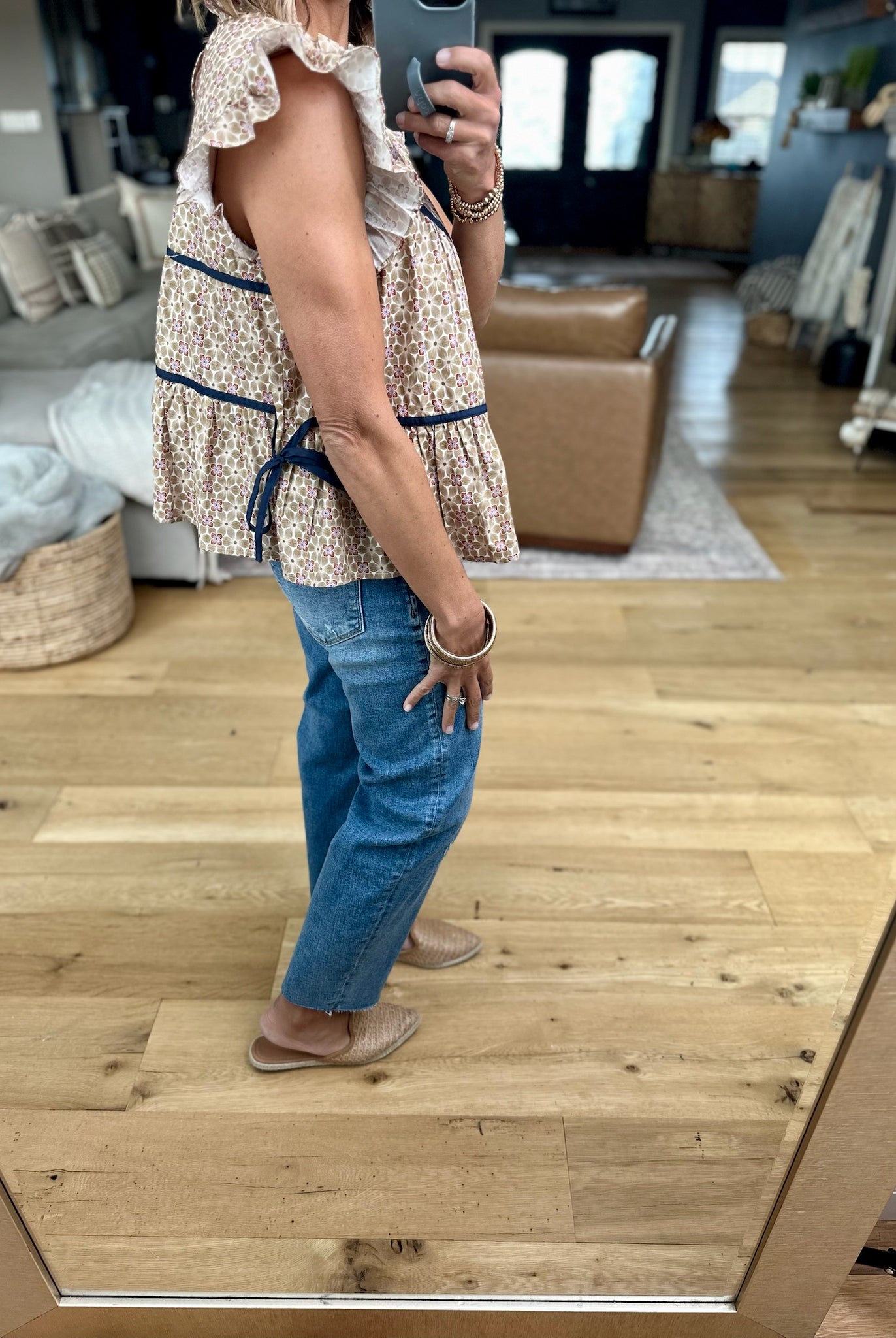 **In Higher Hopes Patterned Top-Eesome-Anna Kaytes Boutique, Women's Fashion Boutique in Grinnell, Iowa