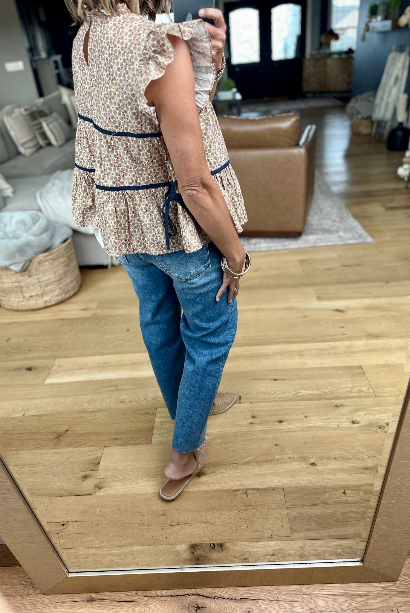 **In Higher Hopes Patterned Top-Eesome-Anna Kaytes Boutique, Women's Fashion Boutique in Grinnell, Iowa